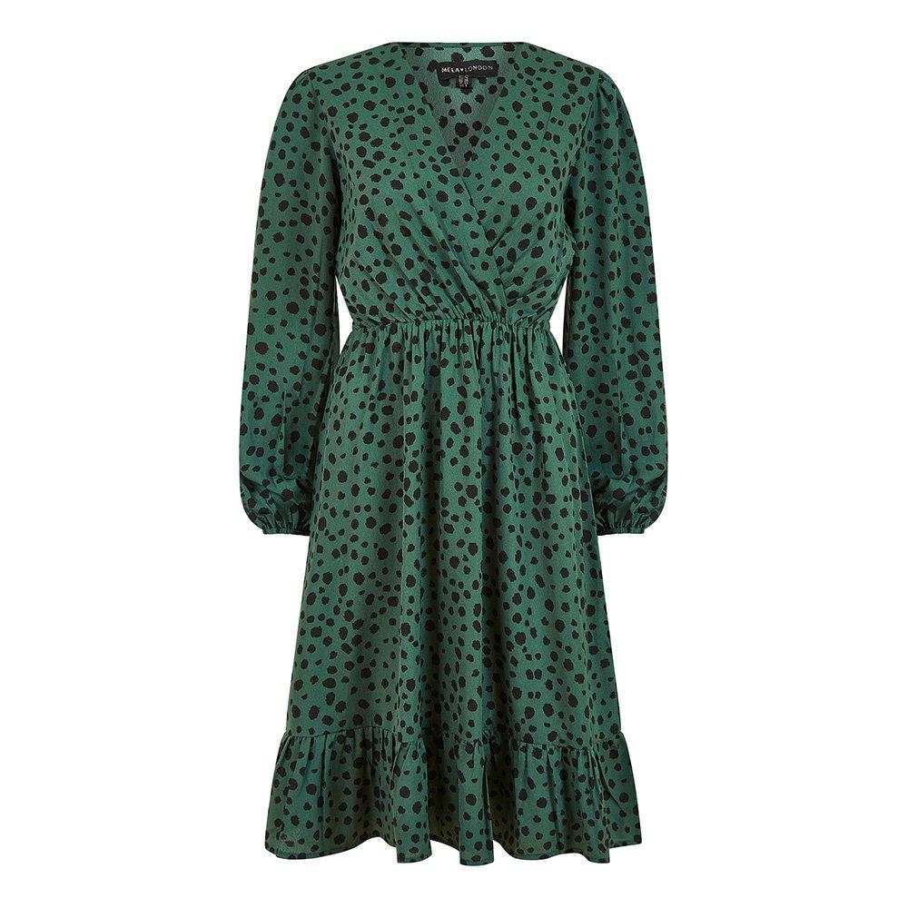 Green - Mela London - Green Dalmatian Print Midi Dress - 5