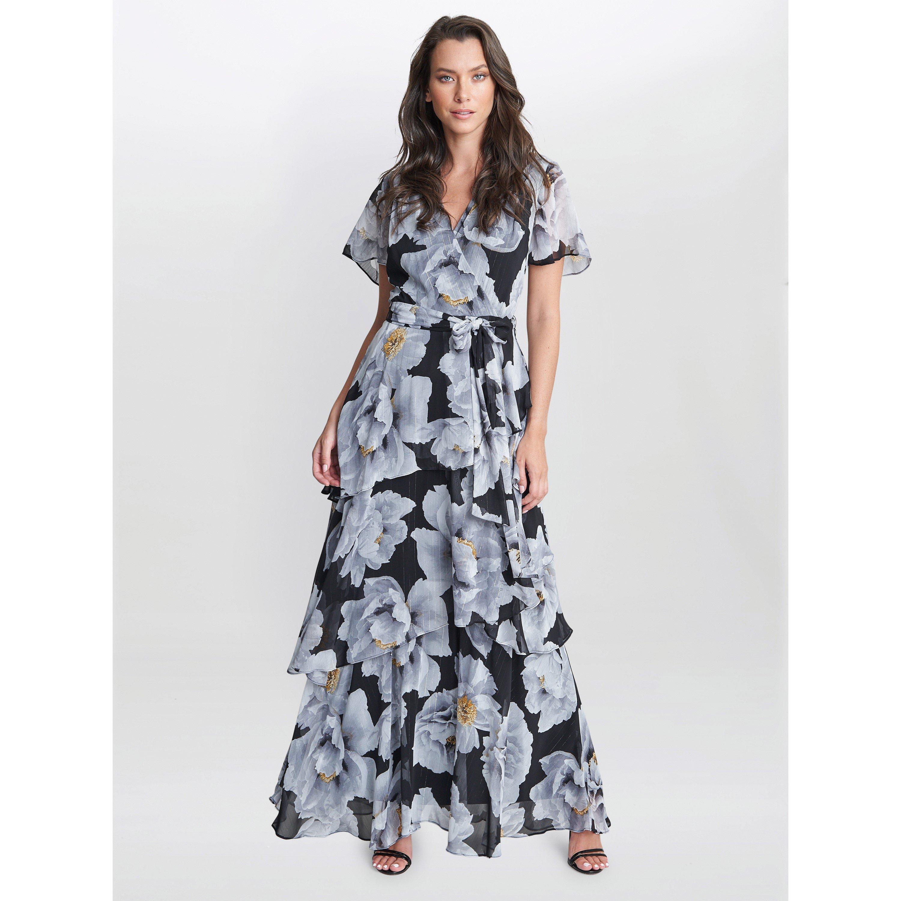 Ivory Black - Gina Bacconi - Caylee Printed Maxi With Tulip Skirt - 3
