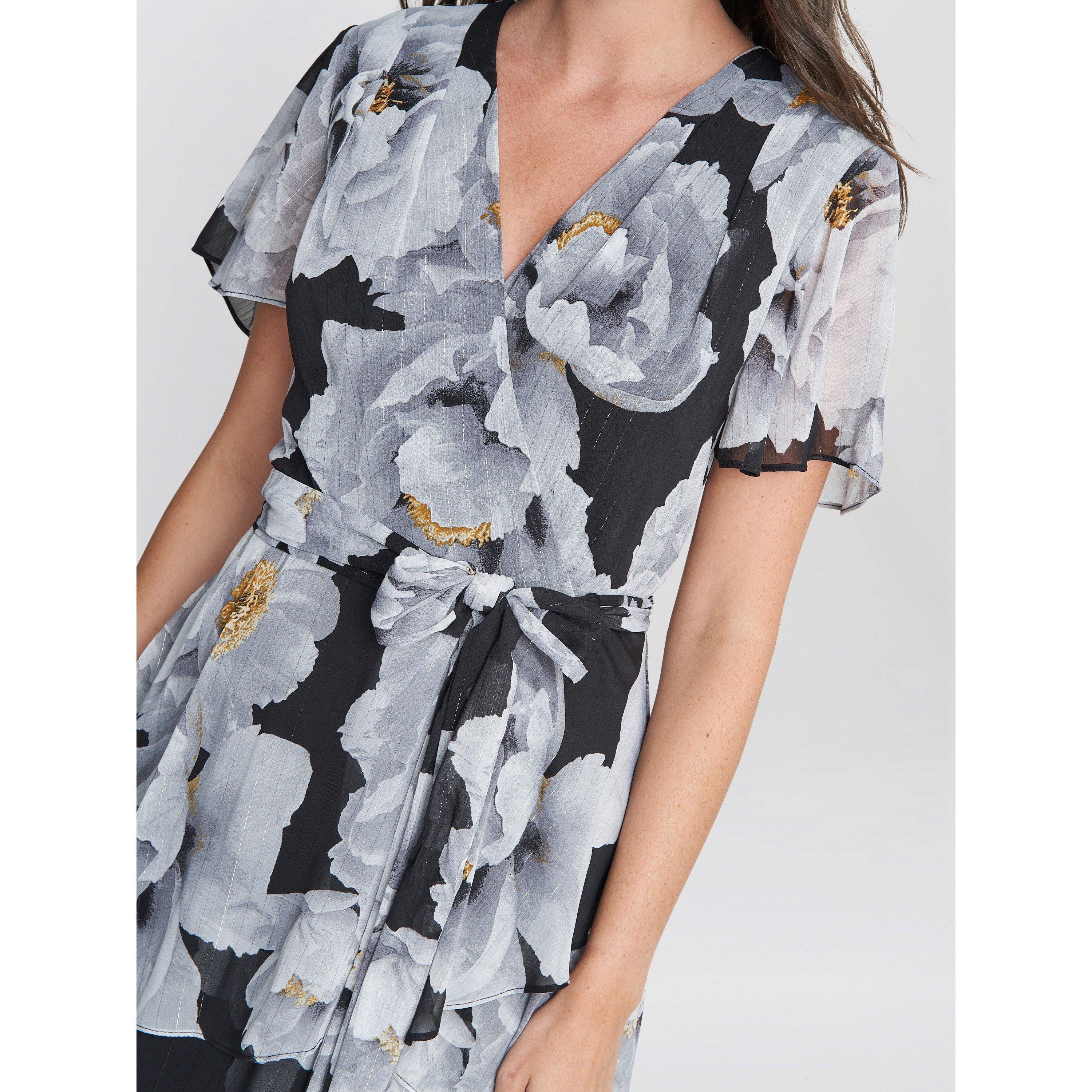 Ivory Black - Gina Bacconi - Caylee Printed Maxi With Tulip Skirt - 5