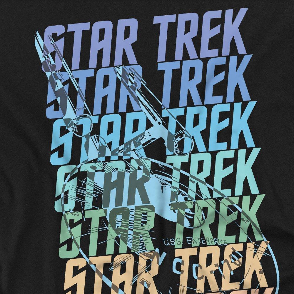 Black - Star Trek - Star Trek Multi Logo Enterprise T Shirt Black - 2