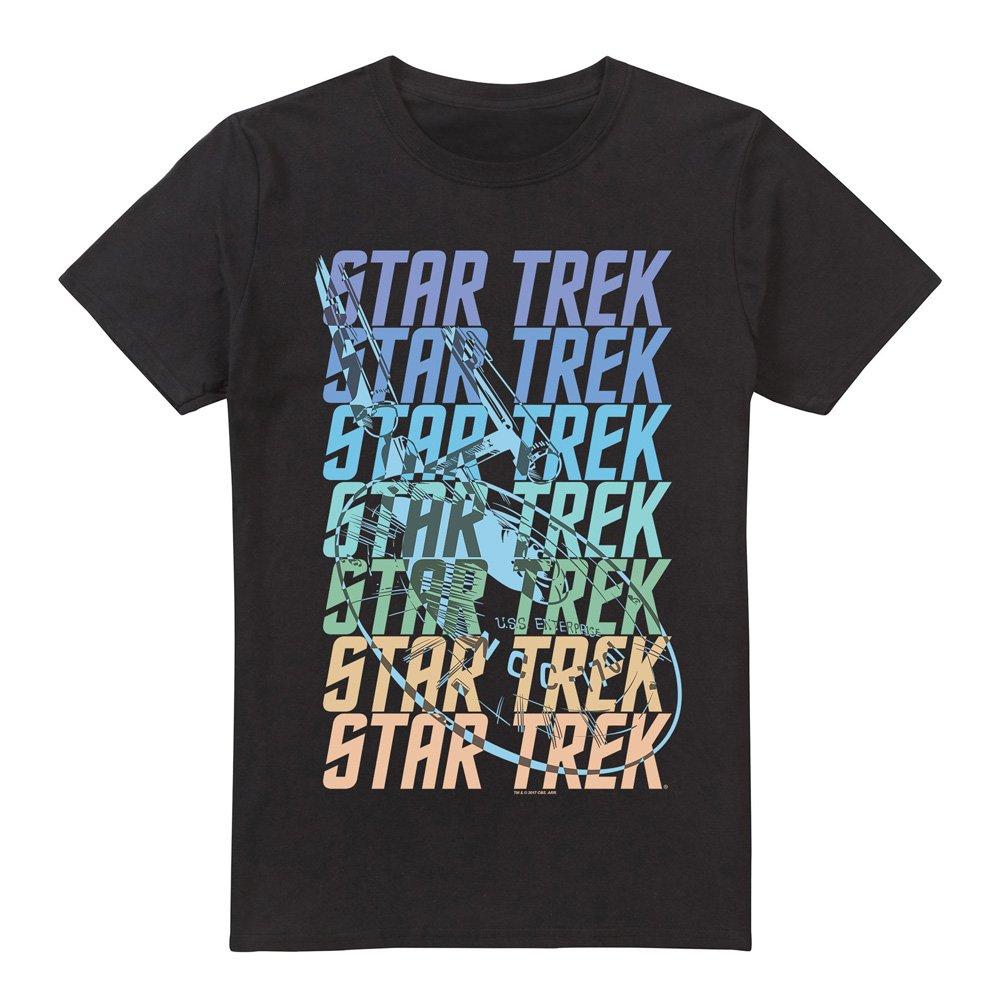 Black - Star Trek - Star Trek Multi Logo Enterprise T Shirt Black - 4
