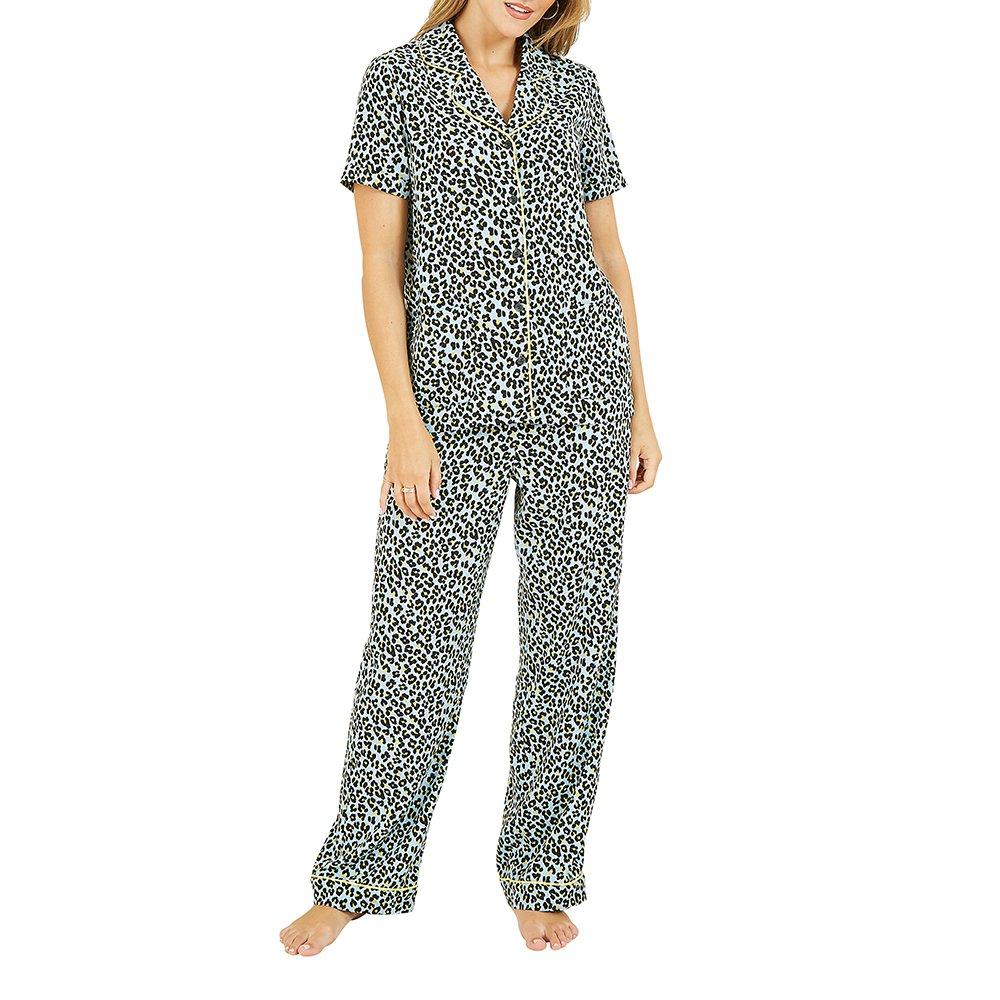 Blue - Yumi - Leopard Print Pyjamas in Blue - 1