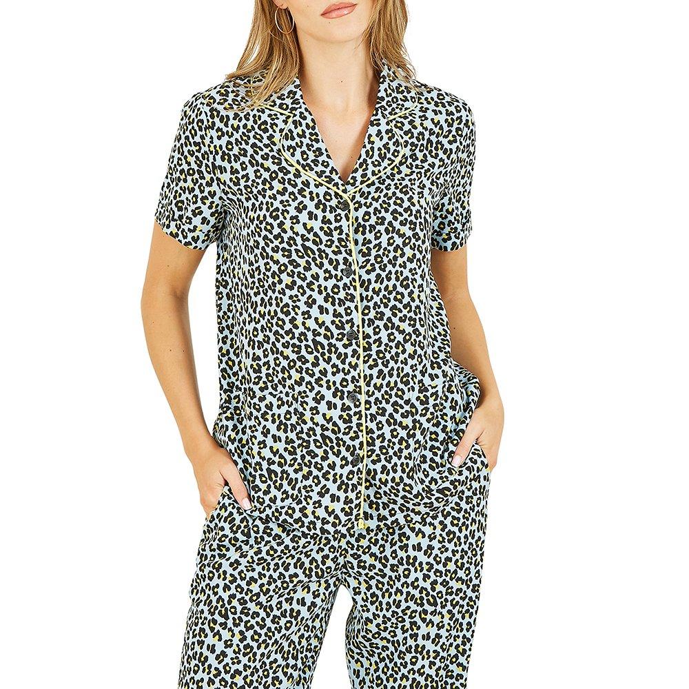 Blue - Yumi - Leopard Print Pyjamas in Blue - 2