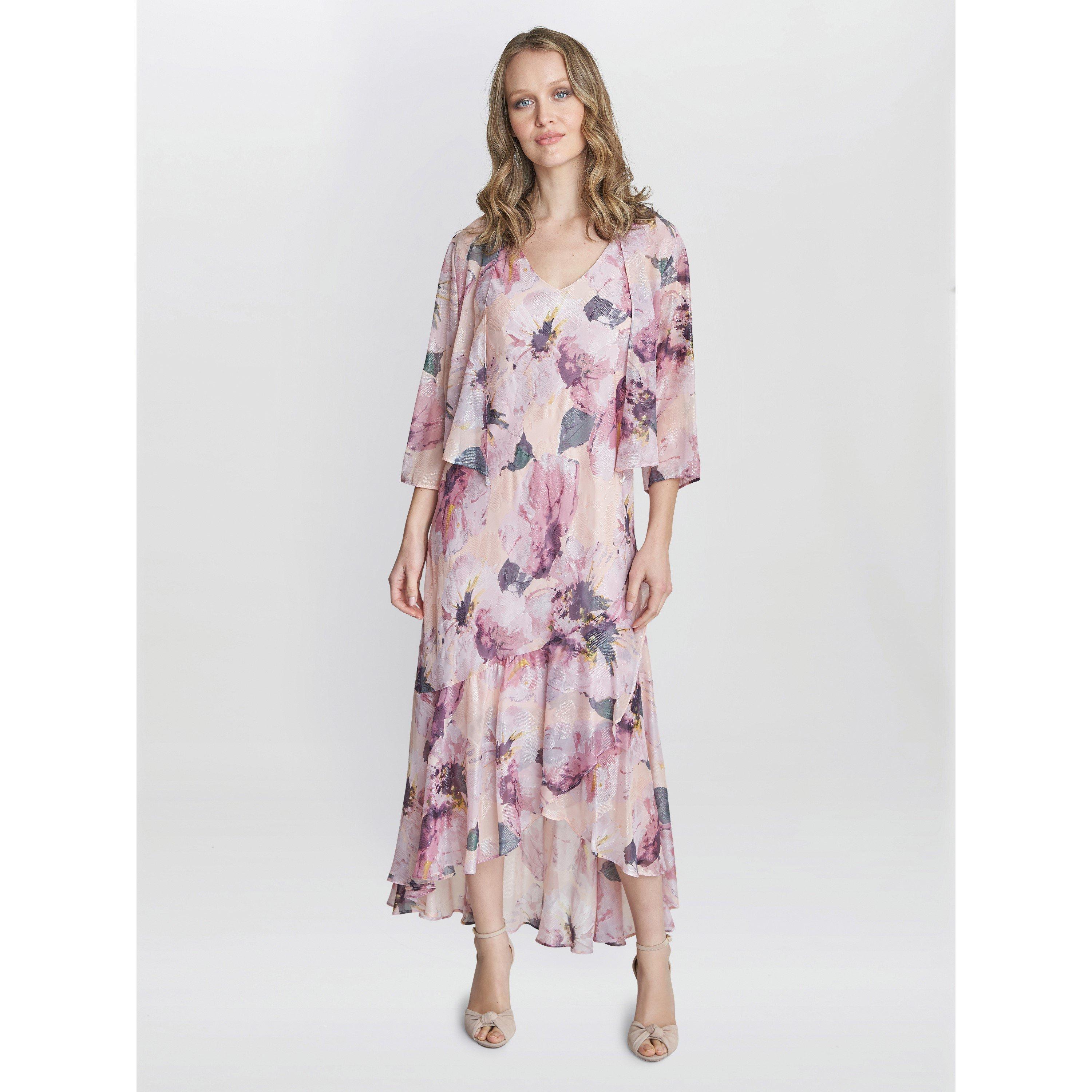 Blush - Gina Bacconi - Nadia Midi Chiffon Dress And Jacket - 1