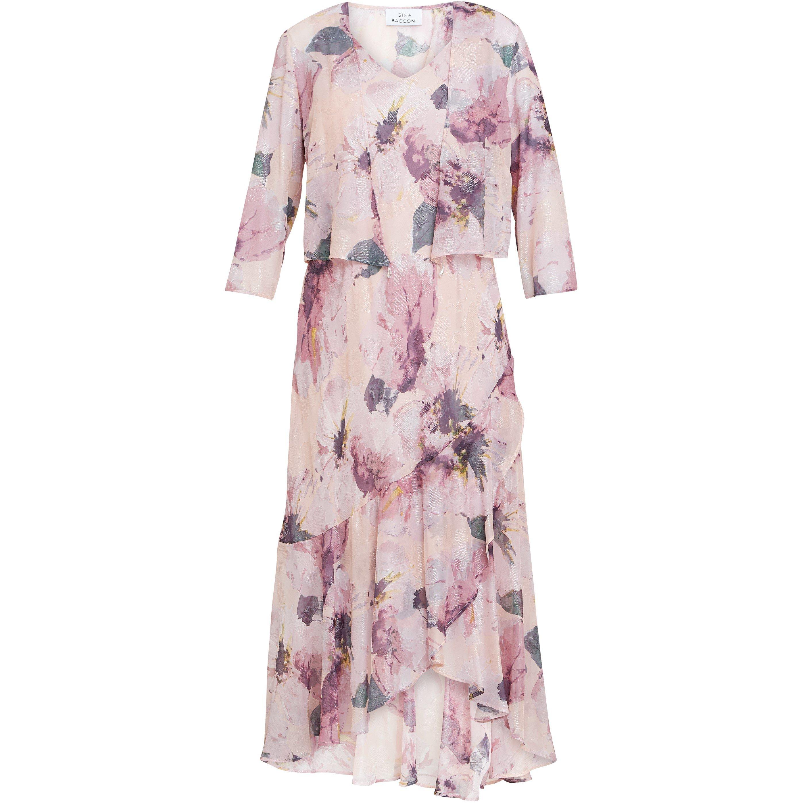 Blush - Gina Bacconi - Nadia Midi Chiffon Dress And Jacket - 4