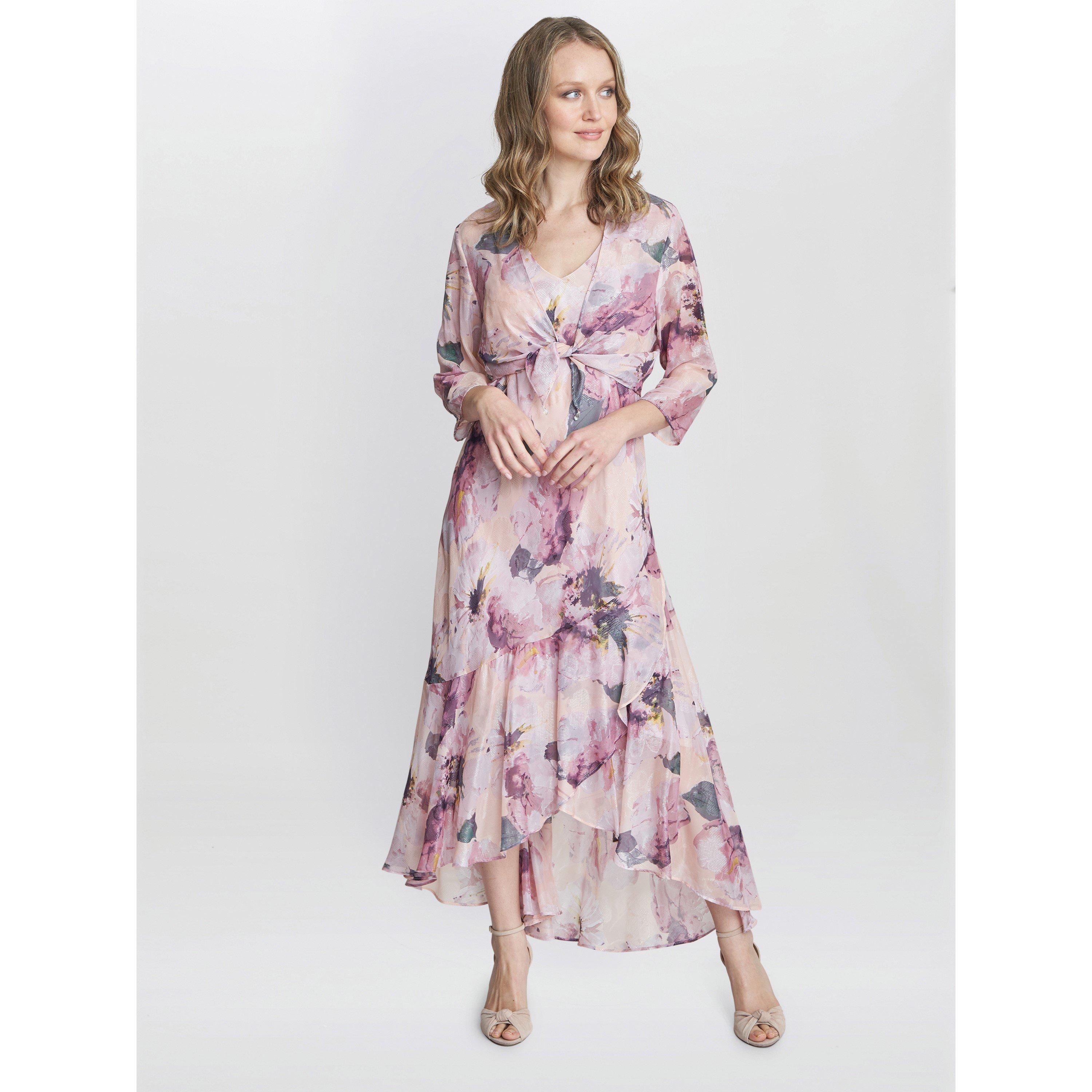 Blush - Gina Bacconi - Nadia Midi Chiffon Dress And Jacket - 6