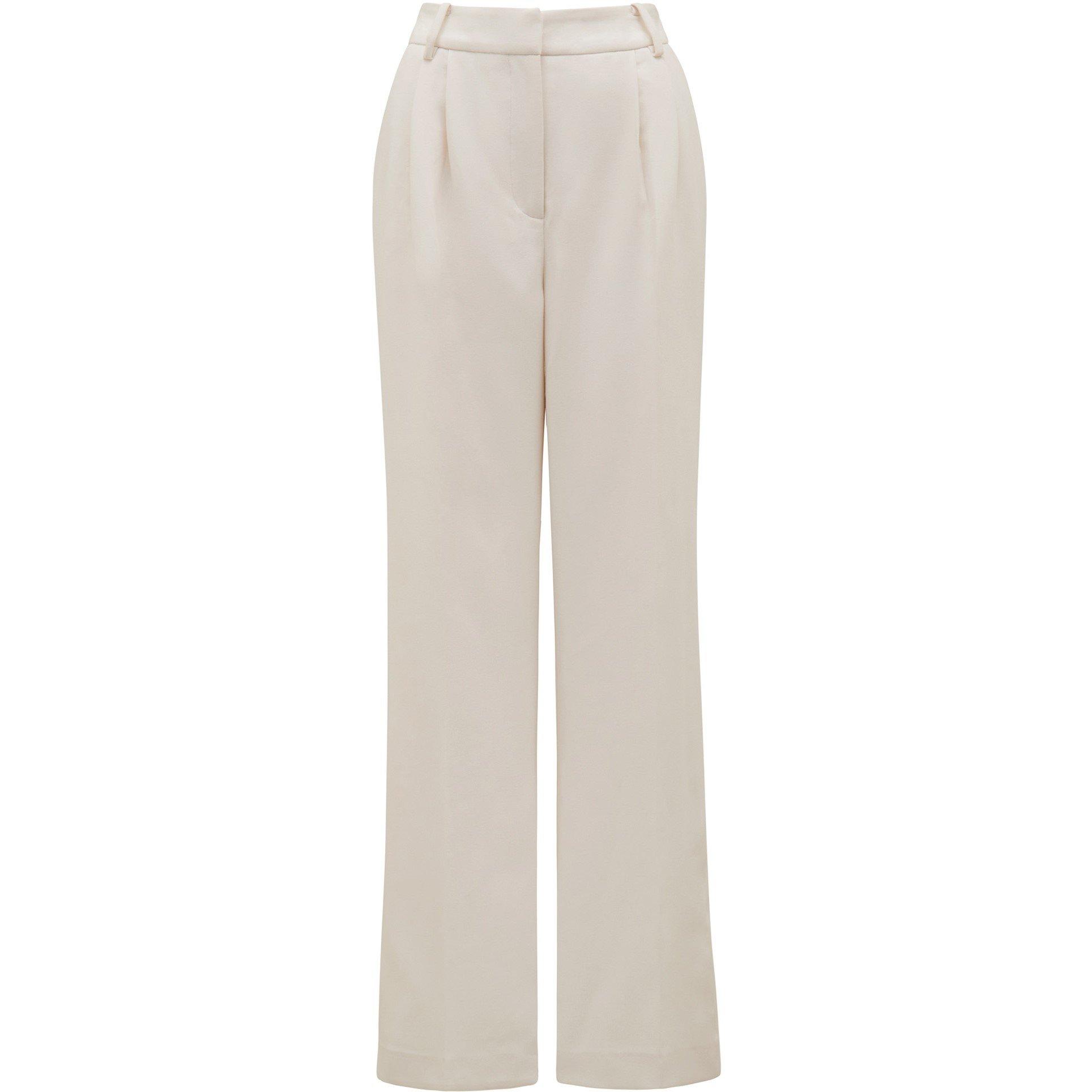 Oyster White - Forever New - Tessa Straight Leg Pants - 1
