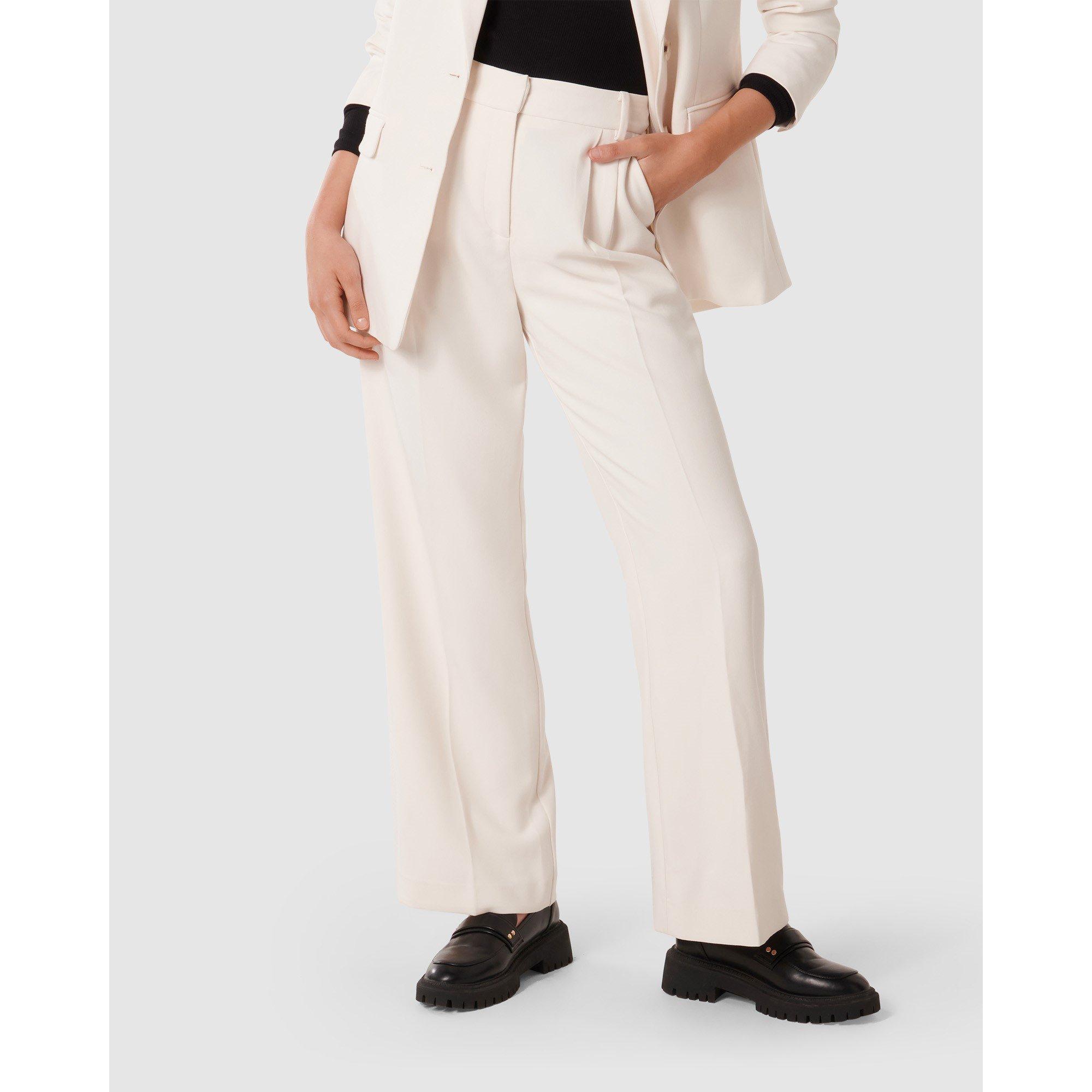 Oyster White - Forever New - Tessa Straight Leg Pants - 3