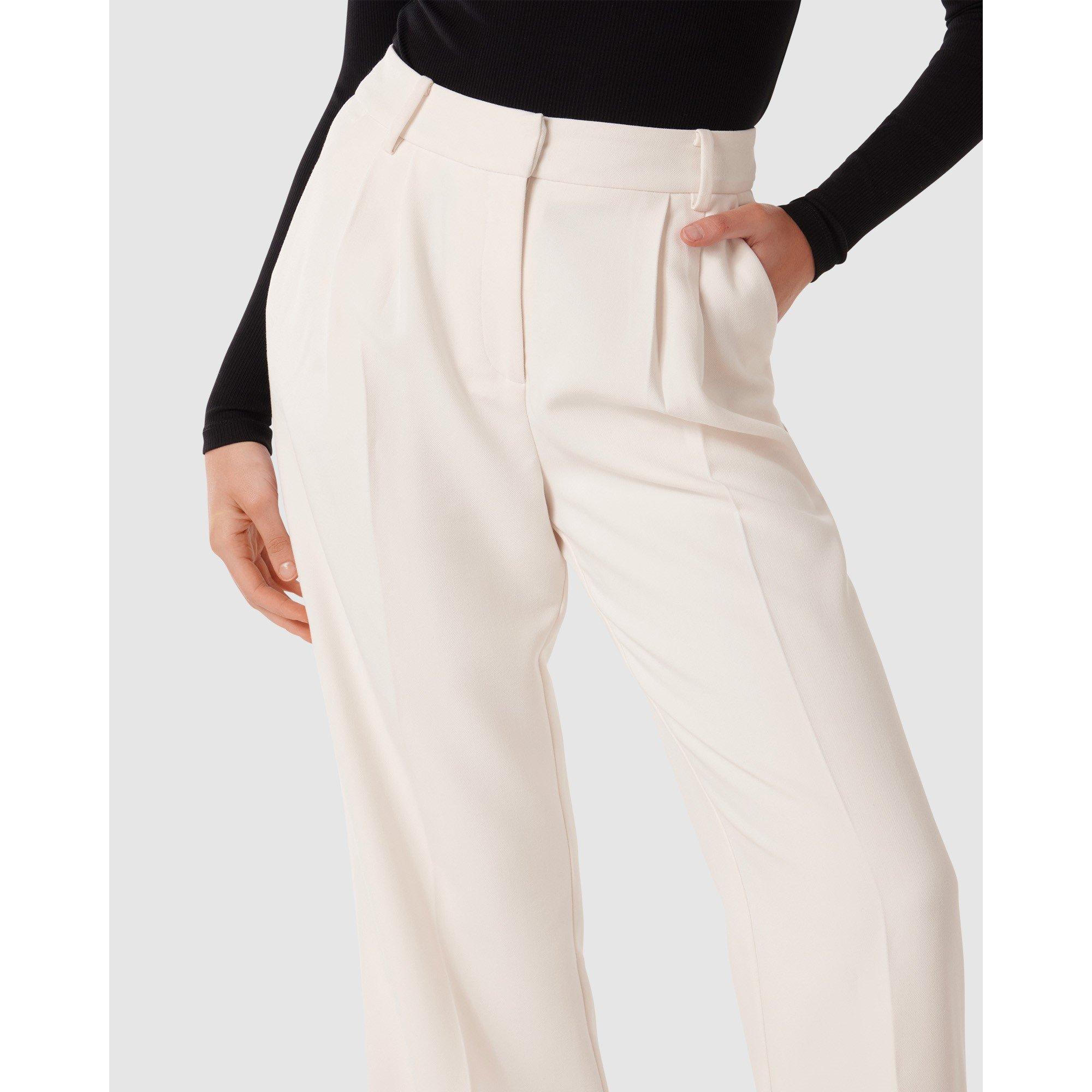 Oyster White - Forever New - Tessa Straight Leg Pants - 4