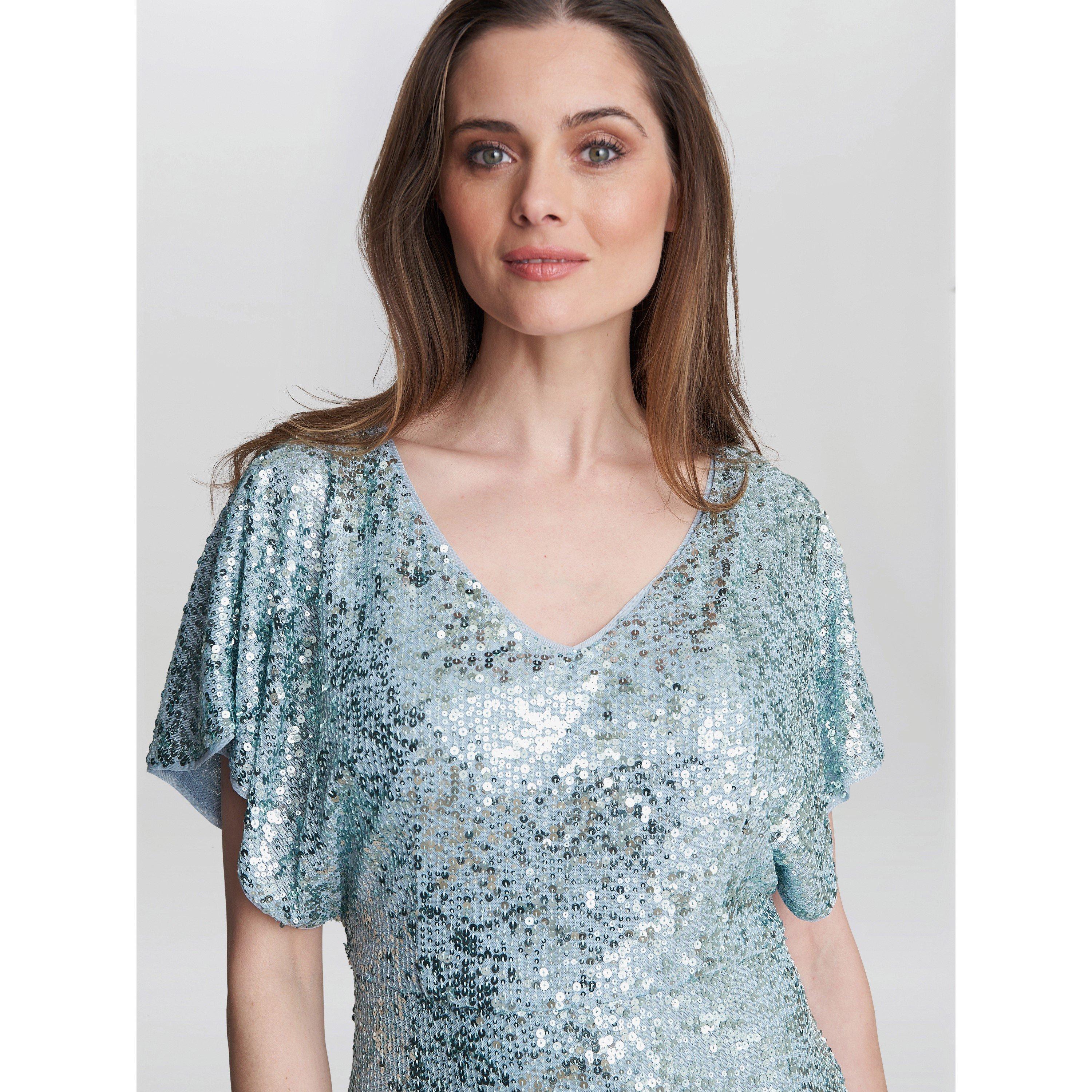 Sea Mist - Gina Bacconi - Courtney Maxi Sequin Dress - 5