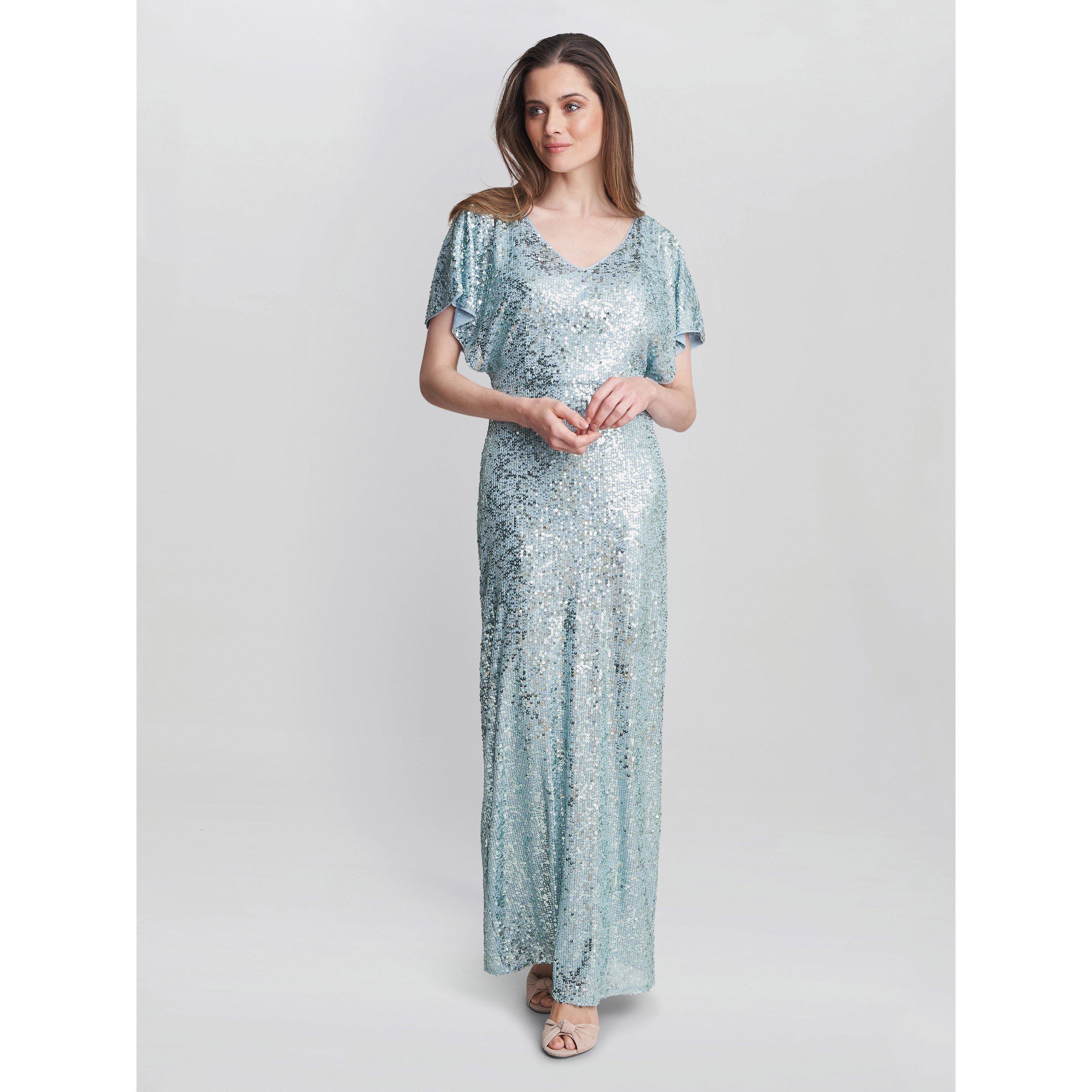 Sea Mist - Gina Bacconi - Courtney Maxi Sequin Dress - 6