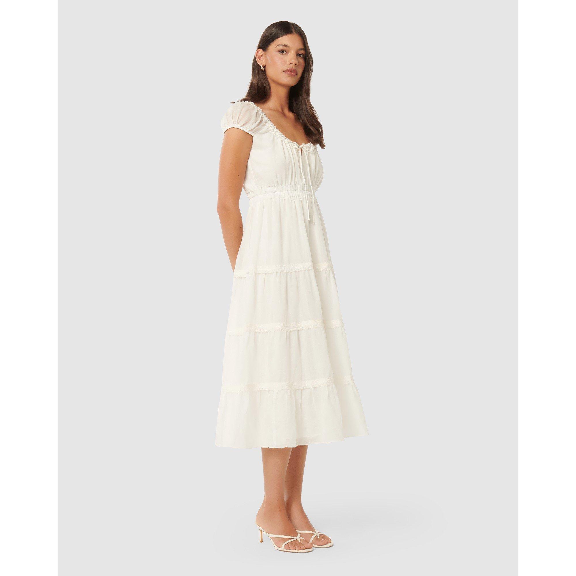 Porcelain - Forever New - Tuscany Trim Detail Midi Dress - 4
