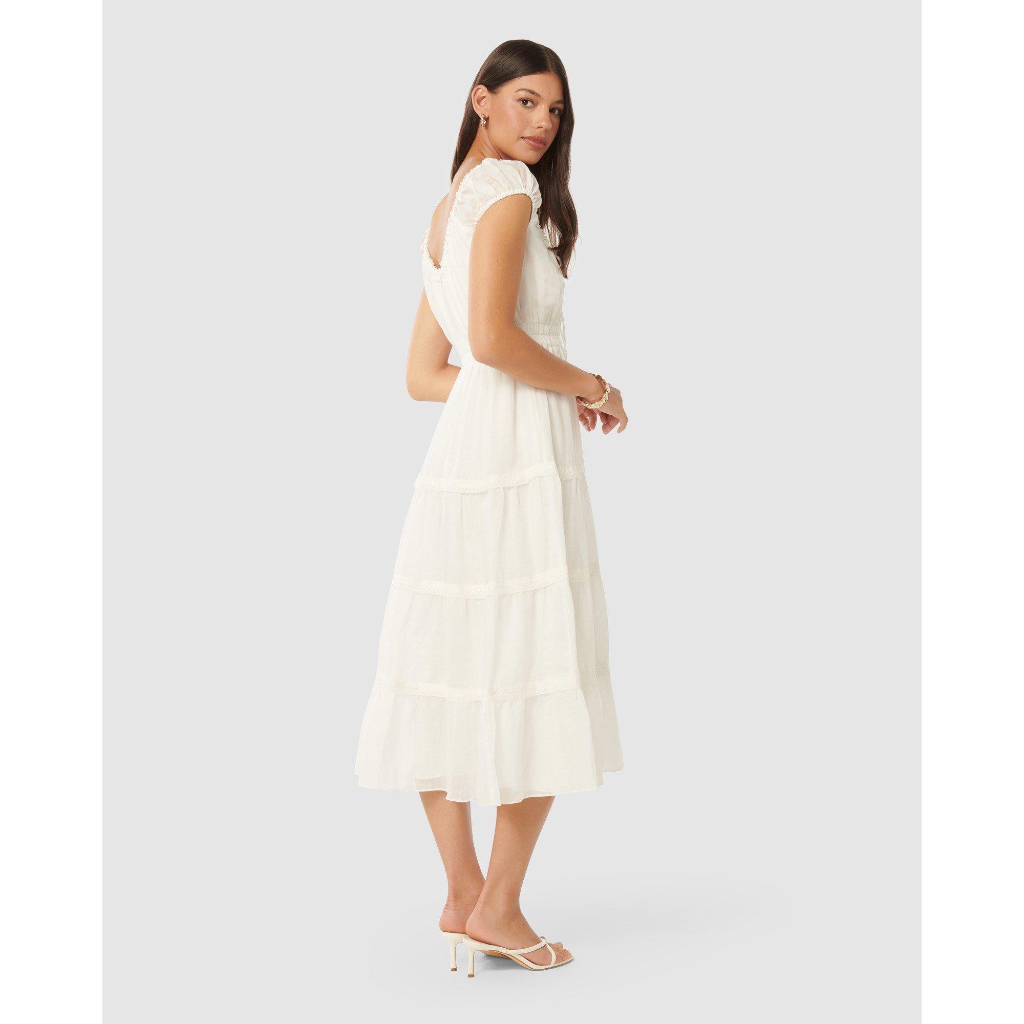 Porcelain - Forever New - Tuscany Trim Detail Midi Dress - 5