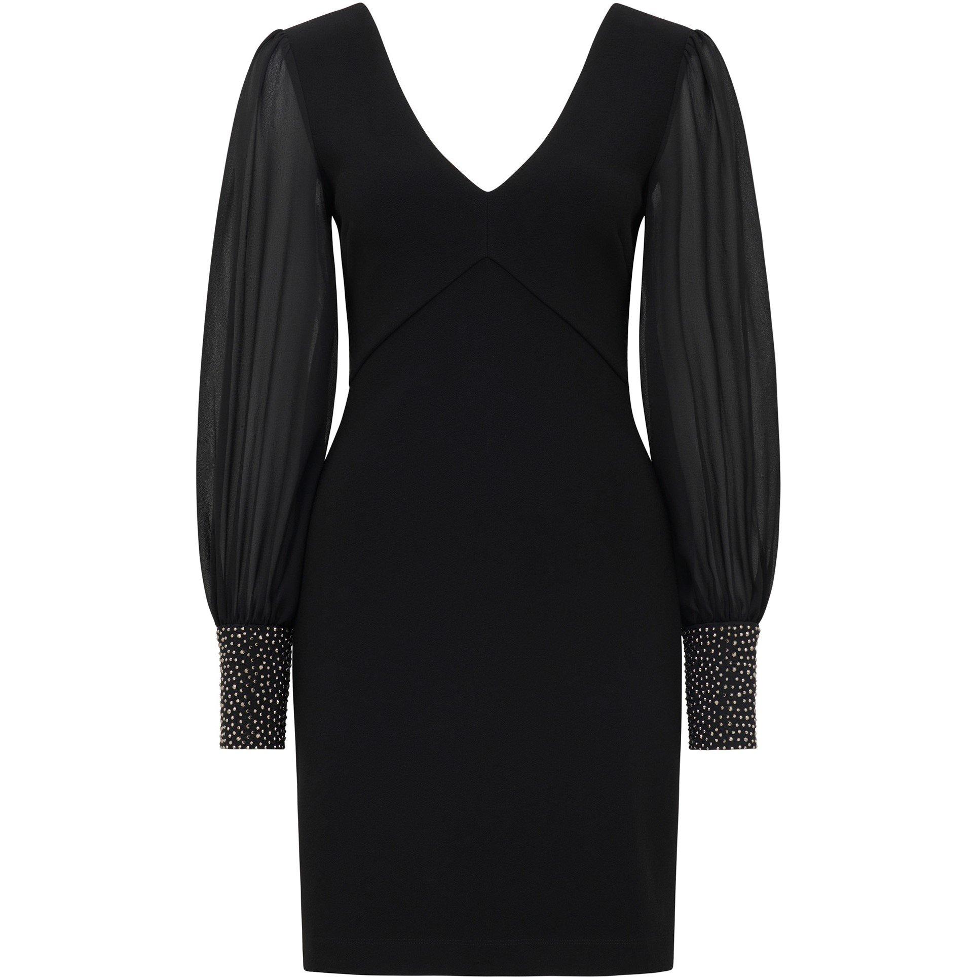 Black - Forever New - Adaline Rhinestone Cuff Mini Dress - 6