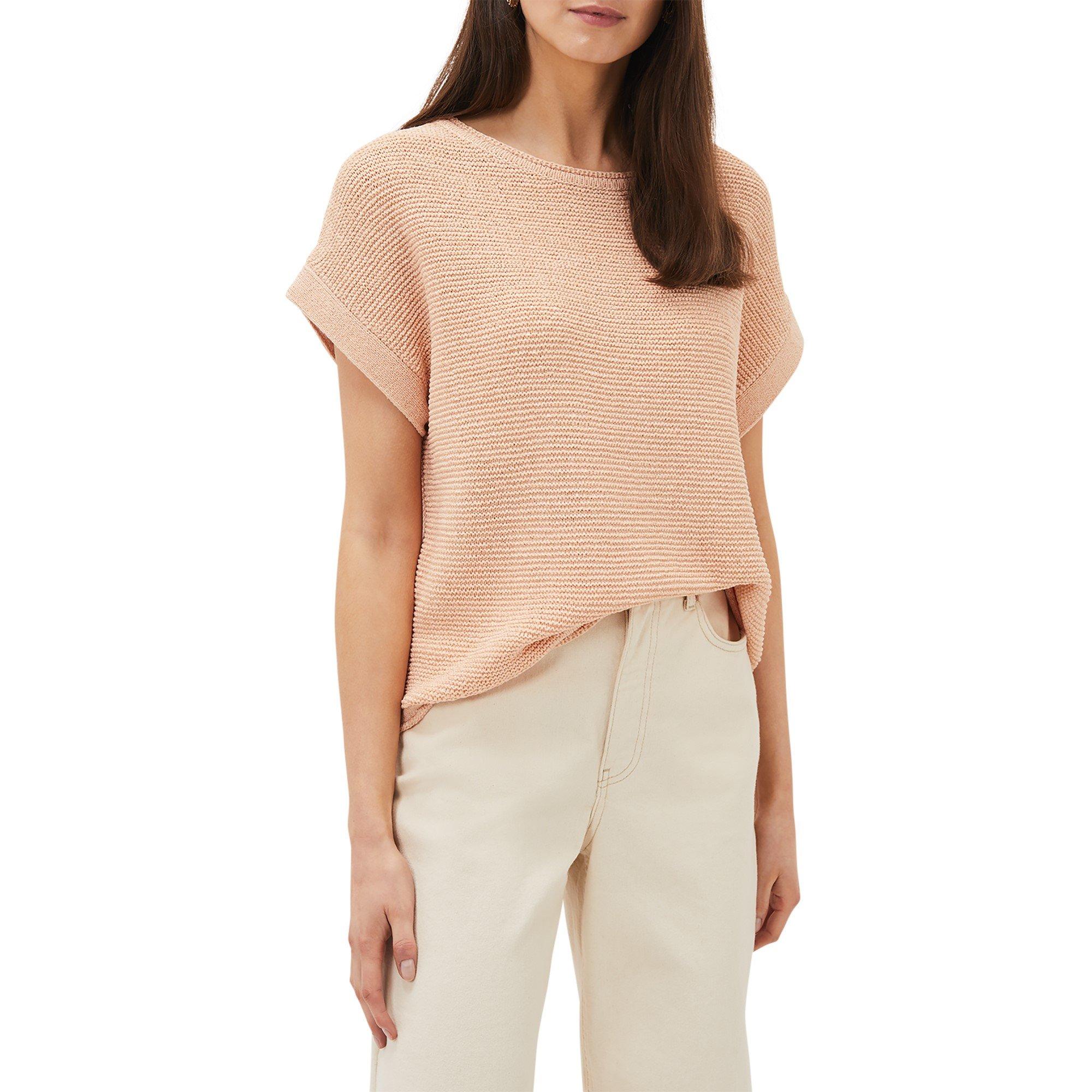Pale Pink - Phase Eight - Lisa Short Sleeve Tape Knit - 2