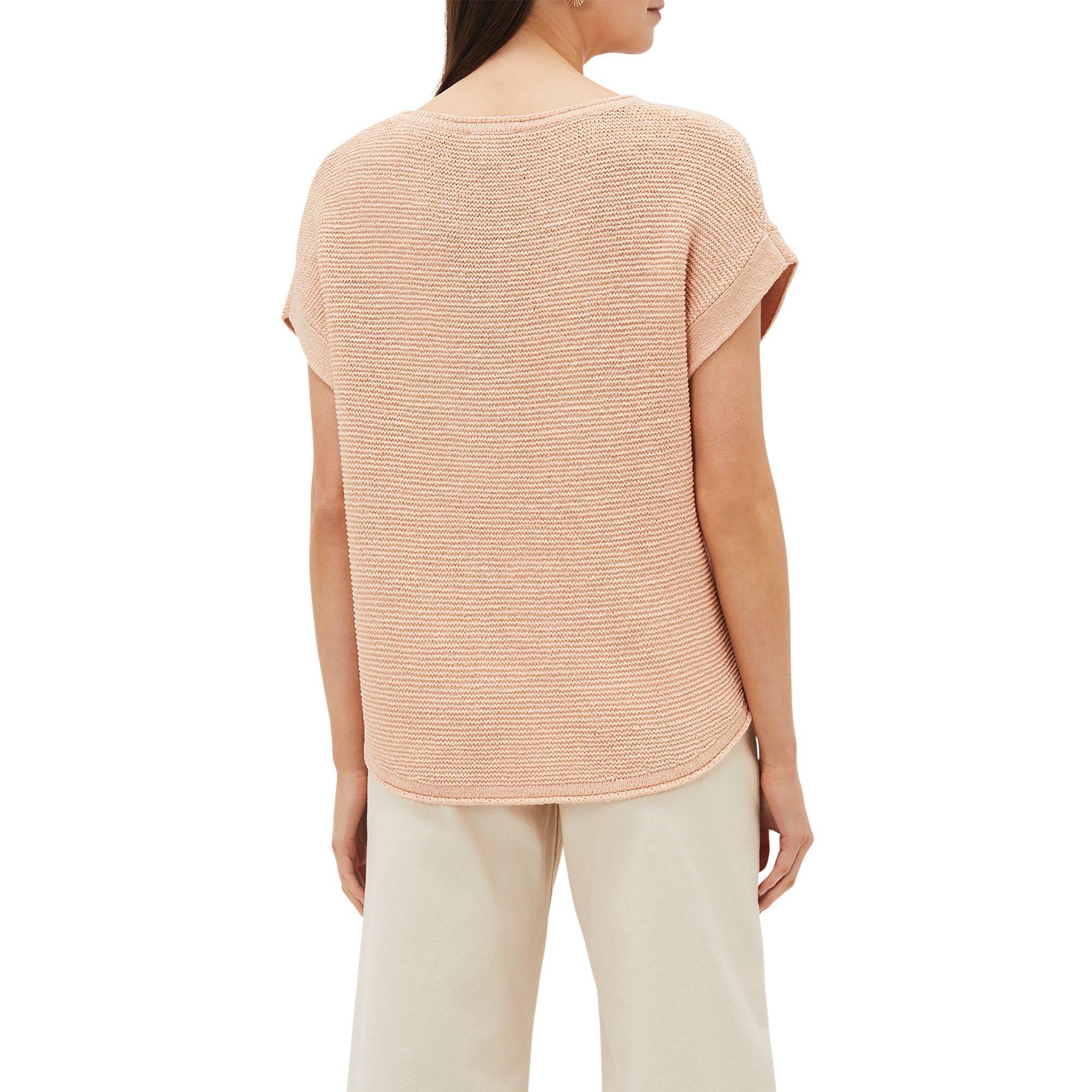 Pale Pink - Phase Eight - Lisa Short Sleeve Tape Knit - 3