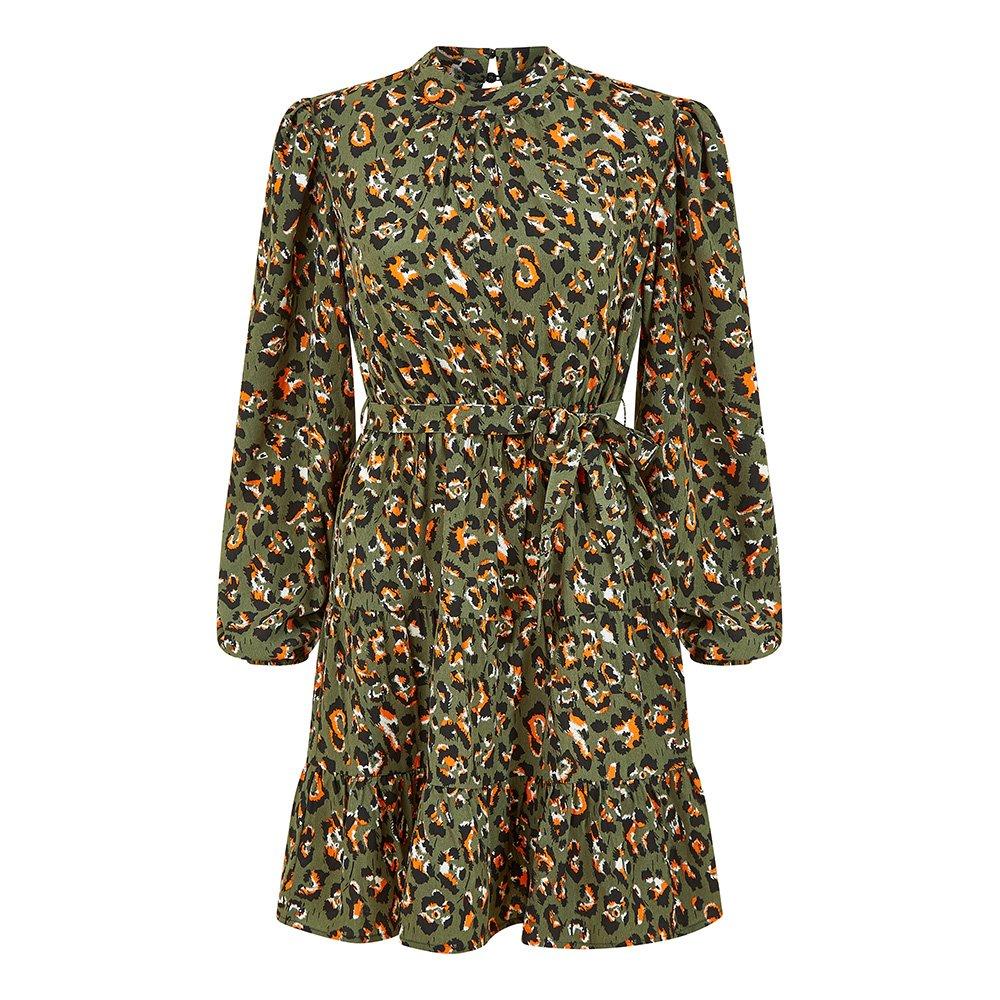 Green - Mela London - Green Animal Print Skater Dress - 4