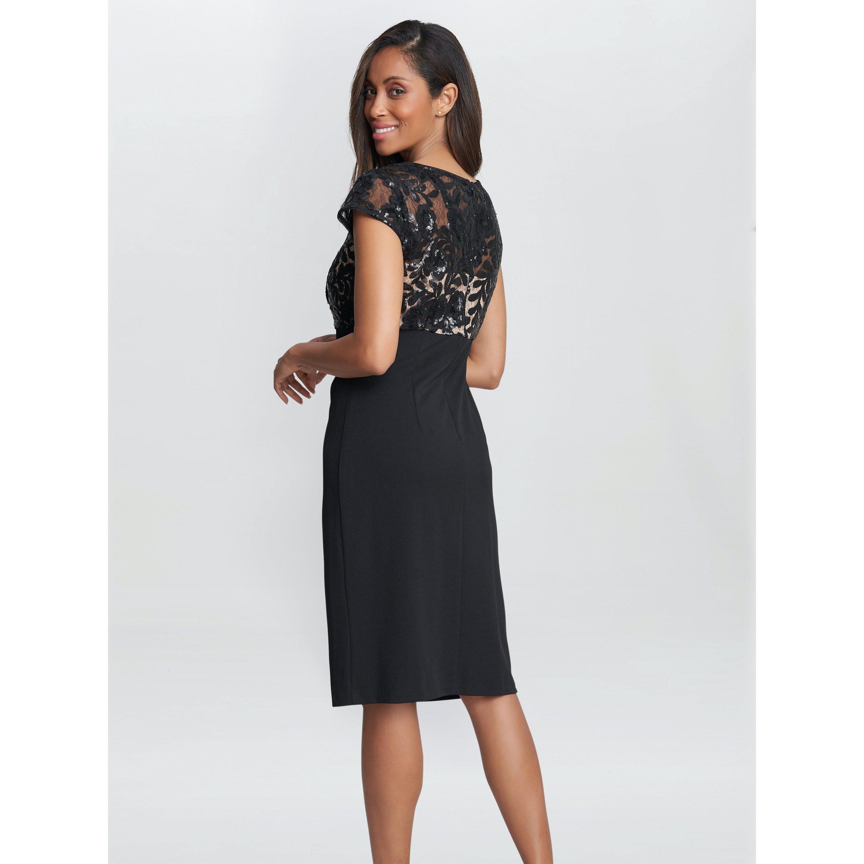 Black - Gina Bacconi - Maddison Empire Waist Crepe Dress - 2