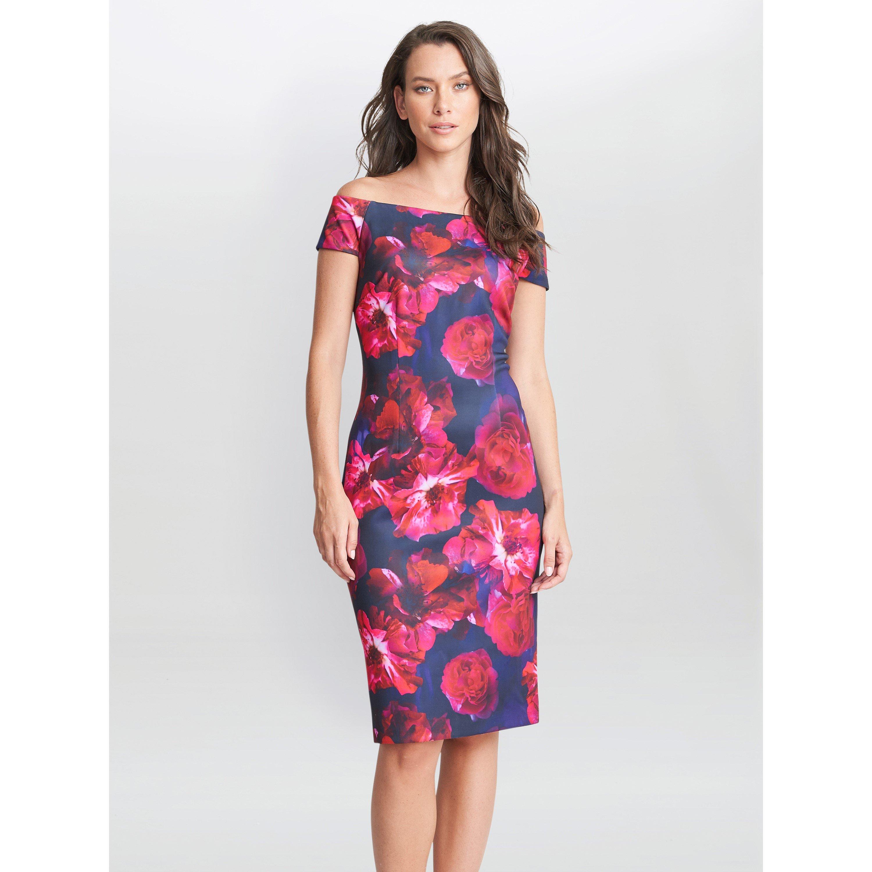 Multi - Gina Bacconi - Miley Printed Off The Shoulder Dress - 1
