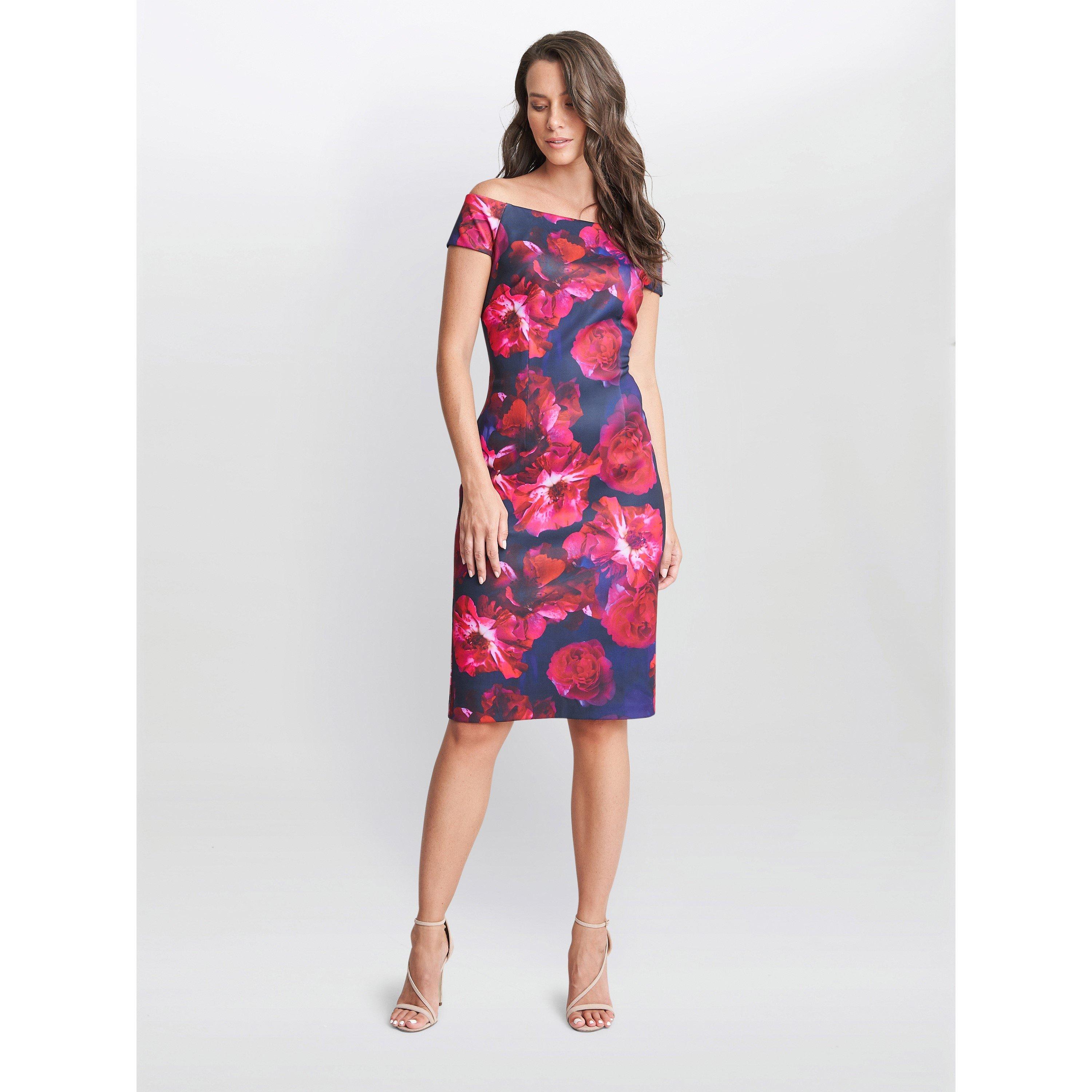Multi - Gina Bacconi - Miley Printed Off The Shoulder Dress - 3
