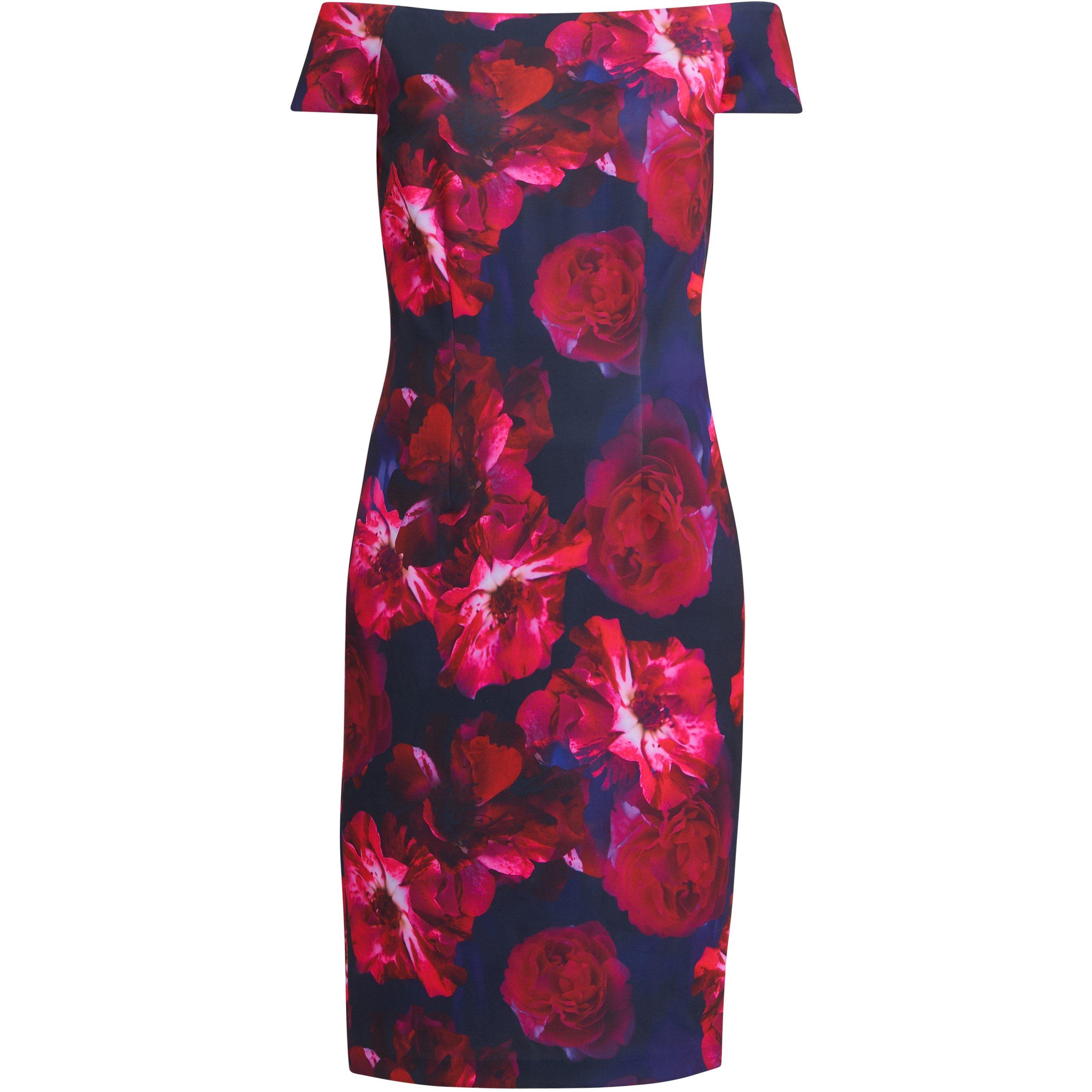 Multi - Gina Bacconi - Miley Printed Off The Shoulder Dress - 4