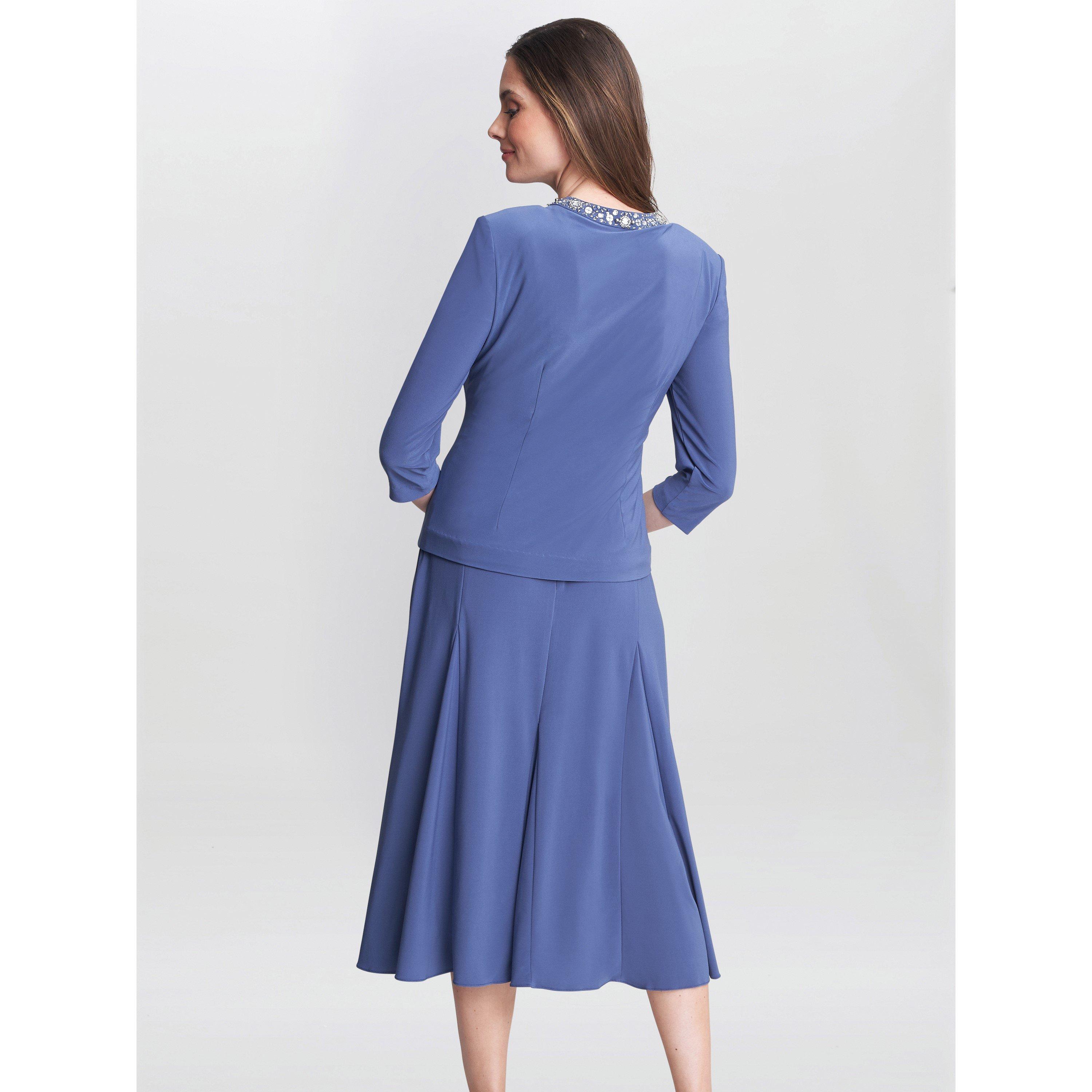 Wedgewood - Gina Bacconi - Delores Jersey Midi A-Line Jacket Dress - 2