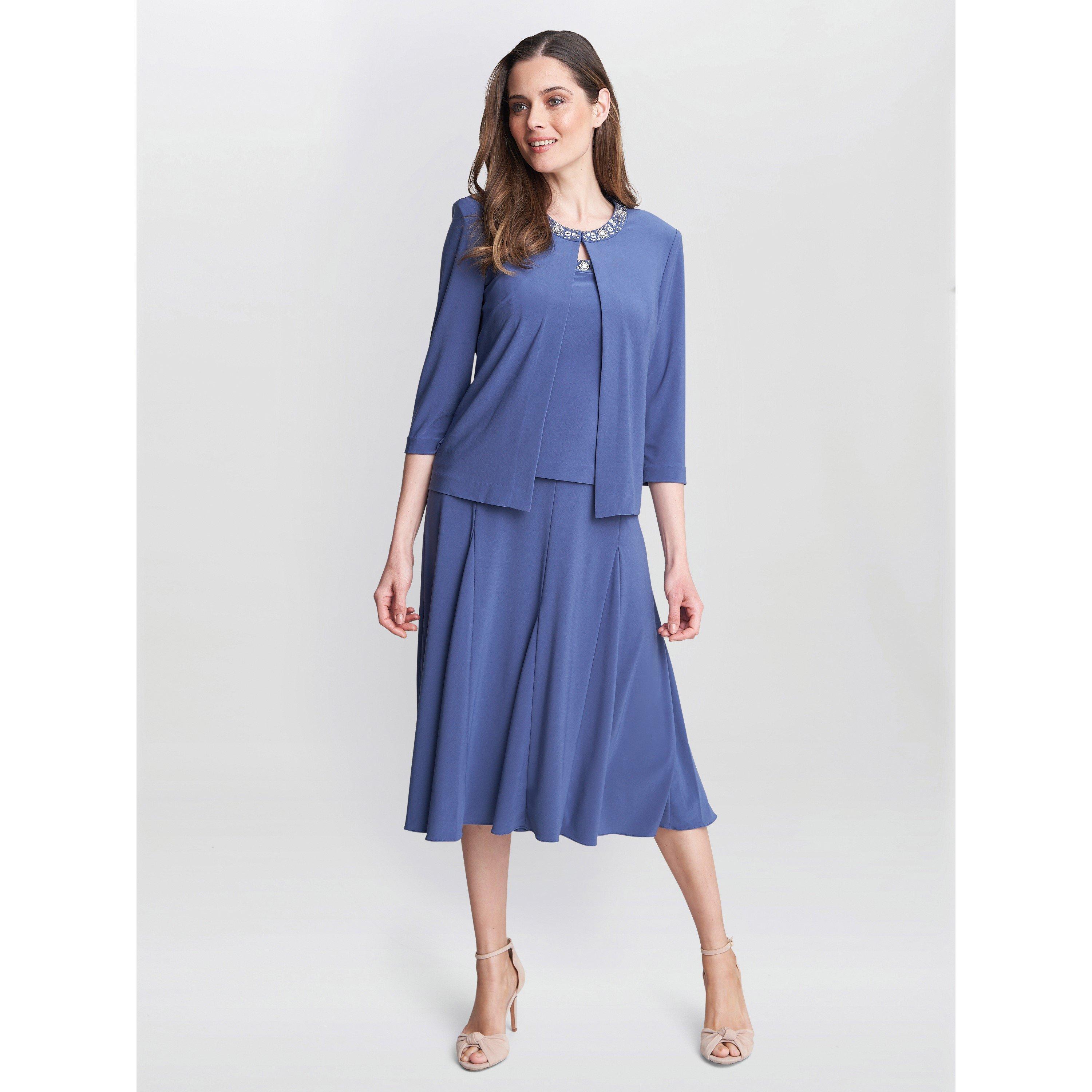 Wedgewood - Gina Bacconi - Delores Jersey Midi A-Line Jacket Dress - 3