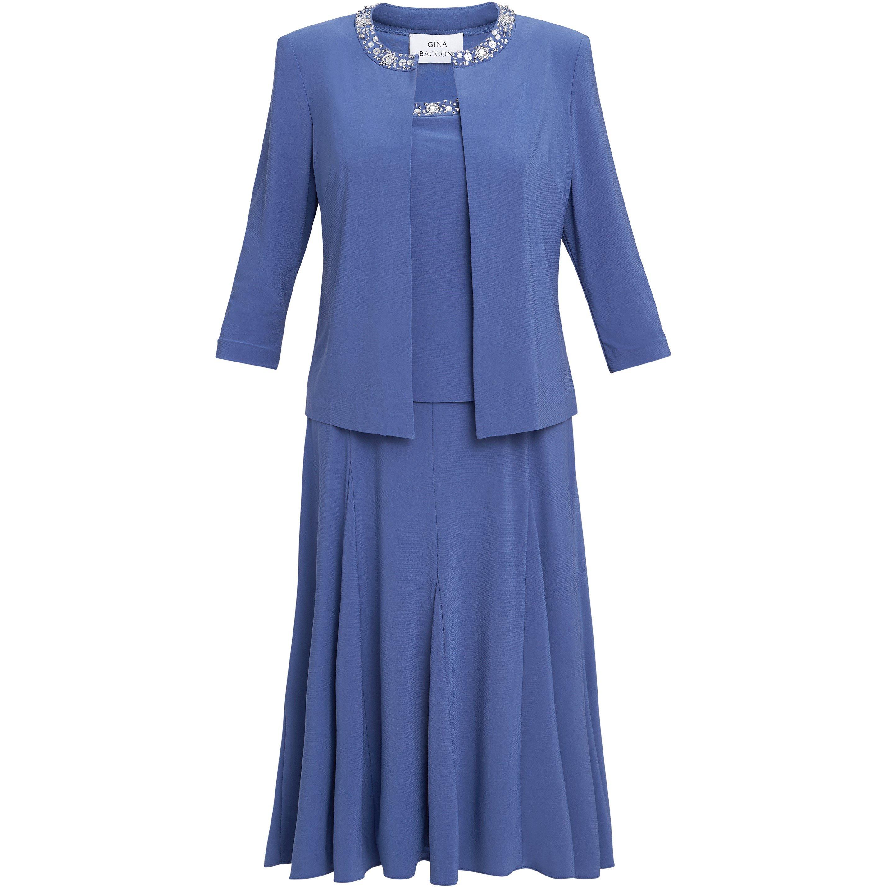 Wedgewood - Gina Bacconi - Delores Jersey Midi A-Line Jacket Dress - 4