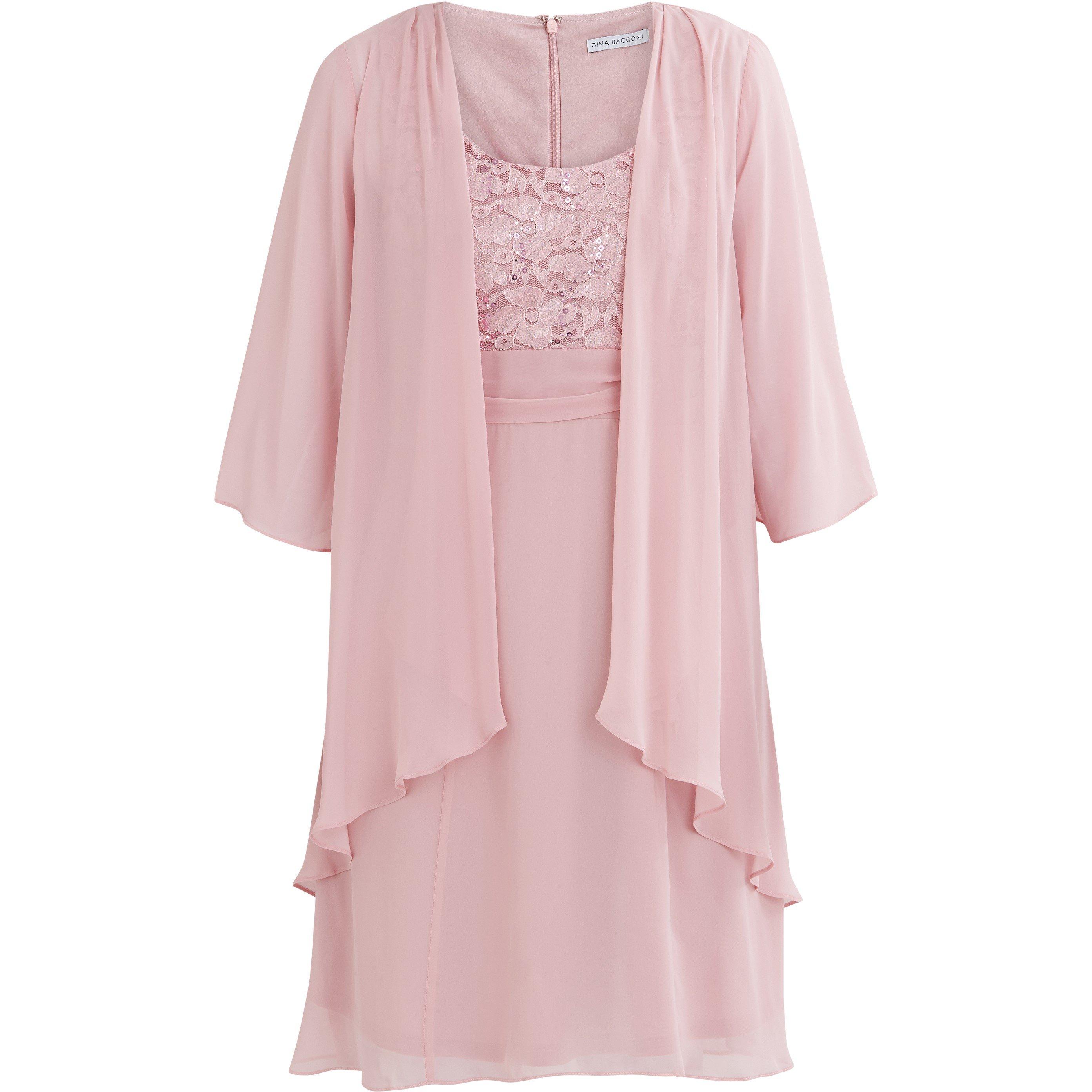 Rose Pink - Gina Bacconi - Women's Aribelle Short Empire Waist A-Line Dress - 4