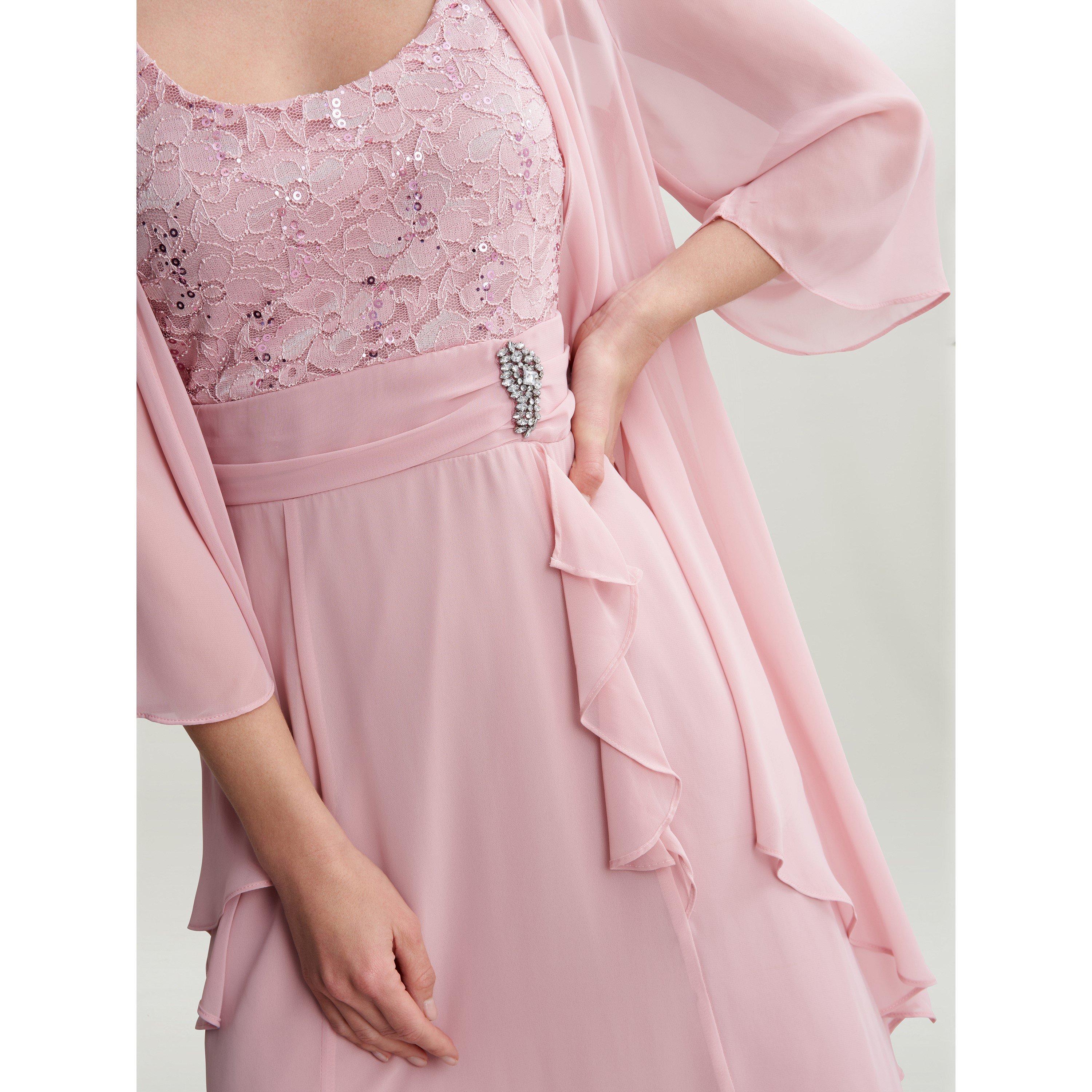 Rose Pink - Gina Bacconi - Women's Aribelle Short Empire Waist A-Line Dress - 5