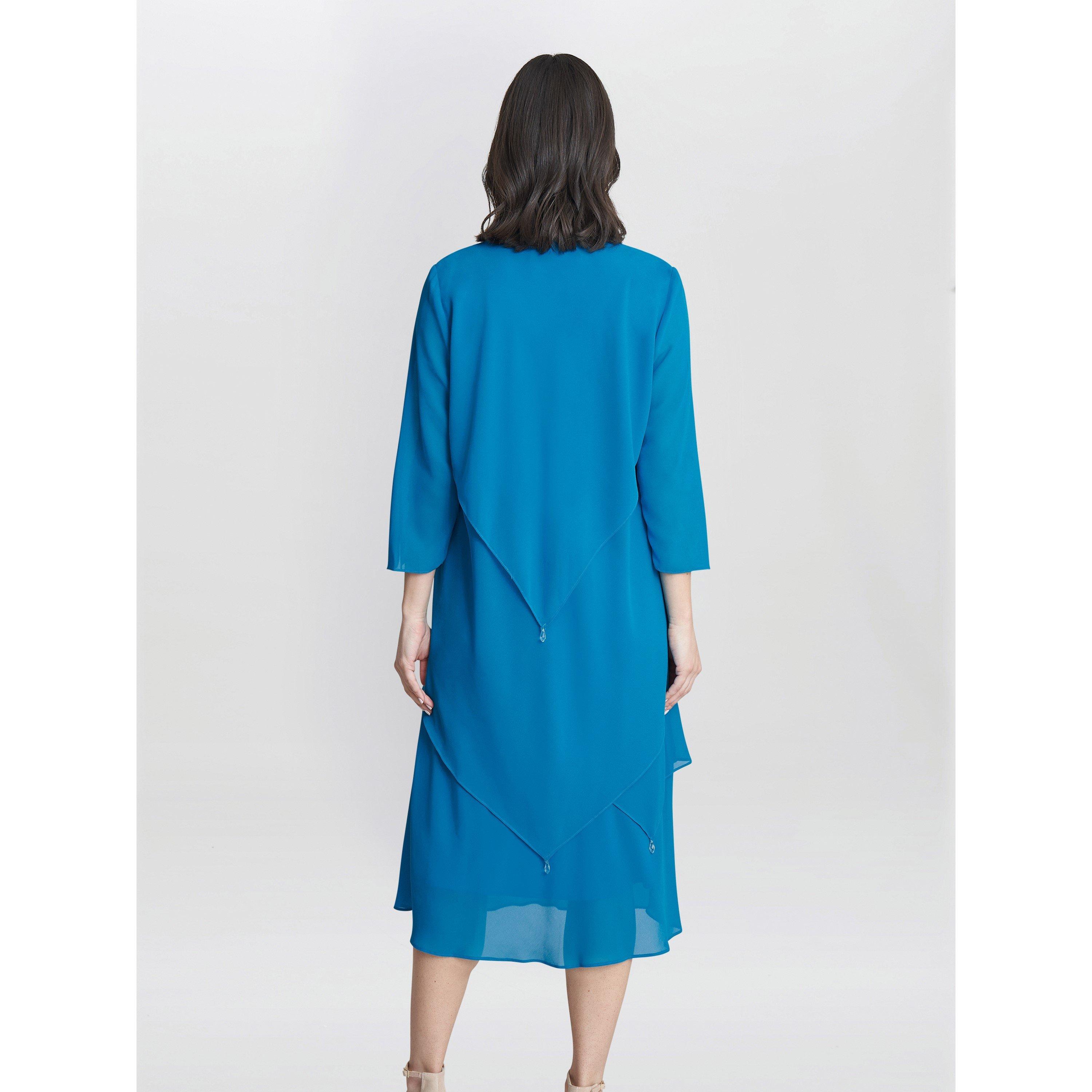 Blue - Gina Bacconi - Women's Rita Tiered Party Shift Dress - 2