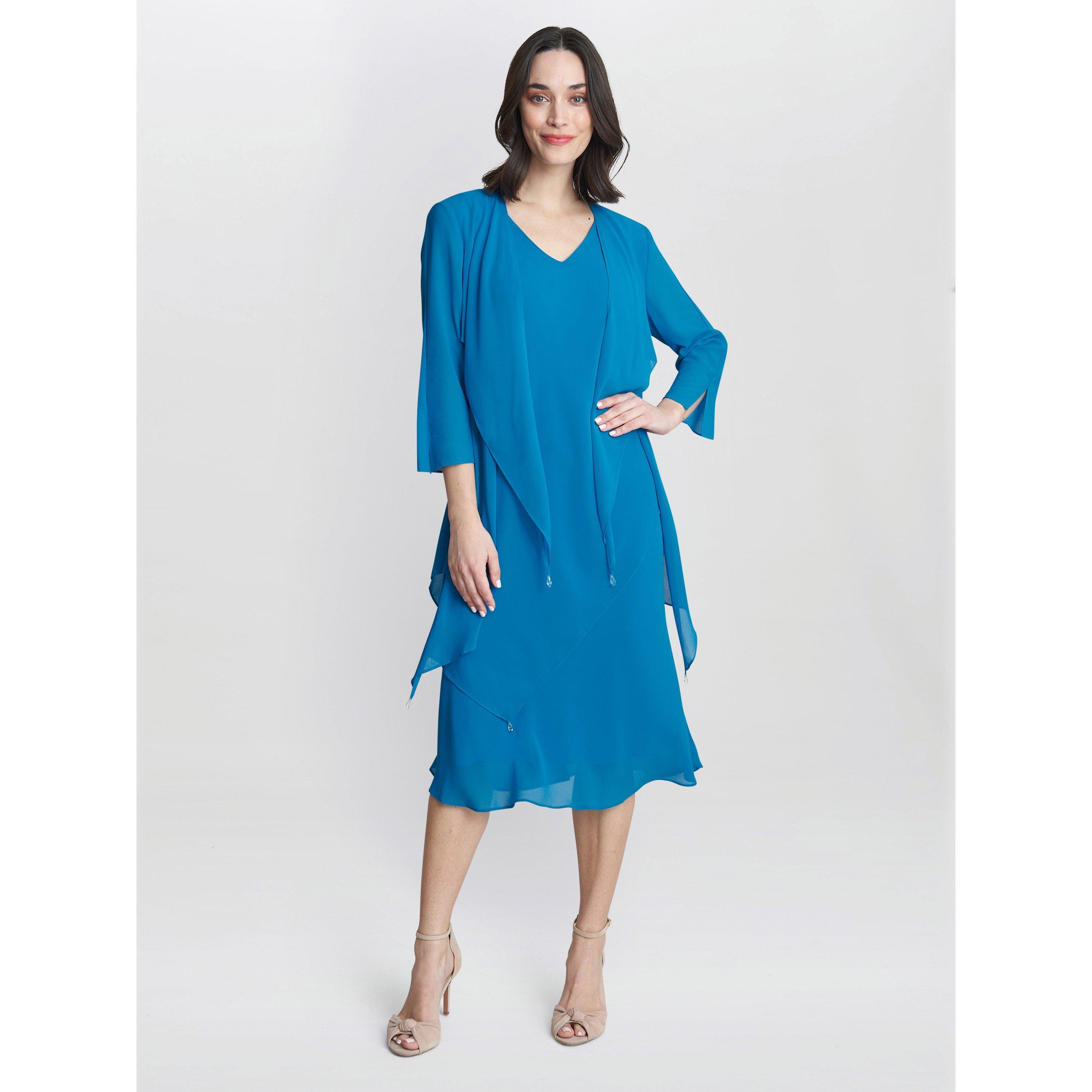 Blue - Gina Bacconi - Women's Rita Tiered Party Shift Dress - 3