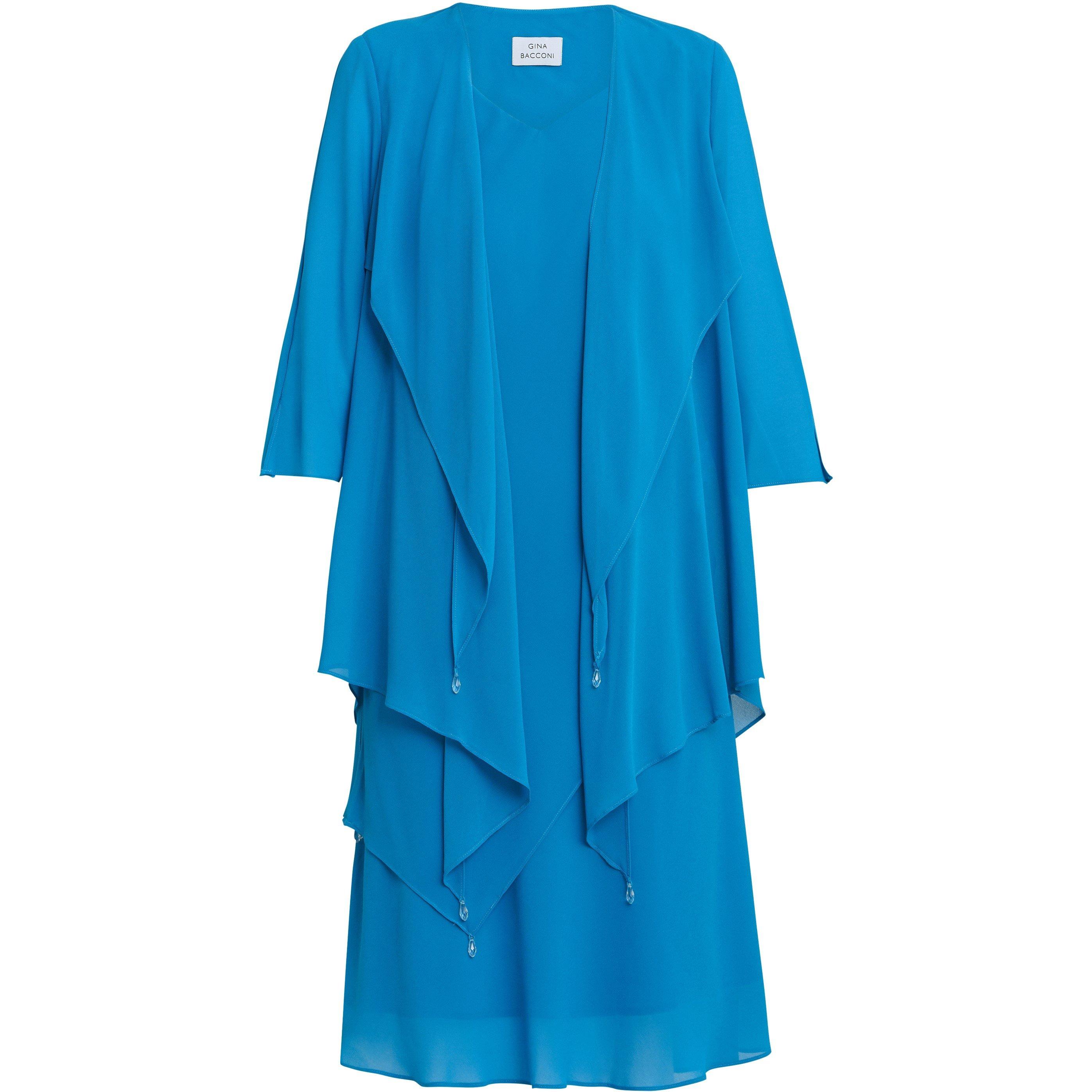 Blue - Gina Bacconi - Women's Rita Tiered Party Shift Dress - 4