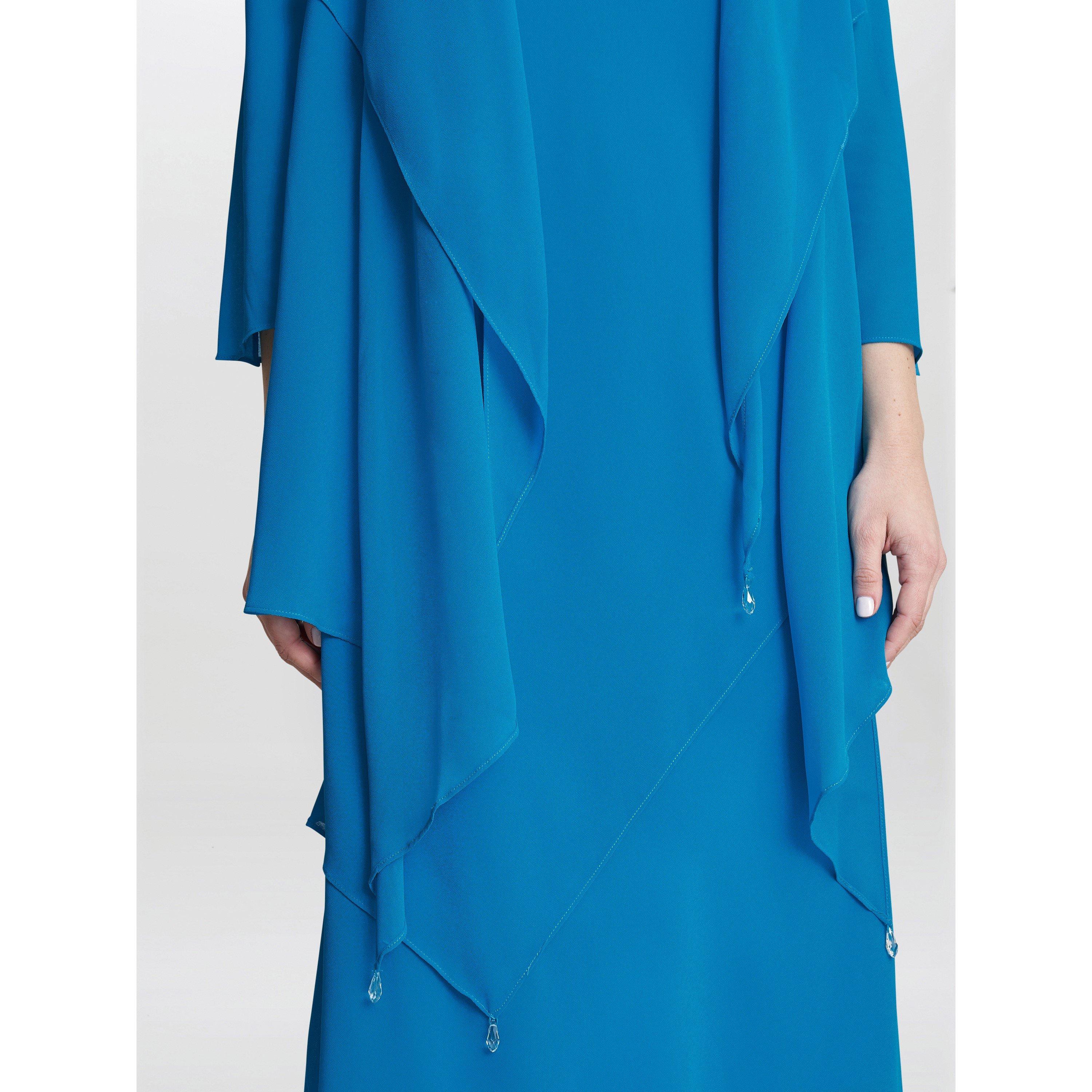 Blue - Gina Bacconi - Women's Rita Tiered Party Shift Dress - 5