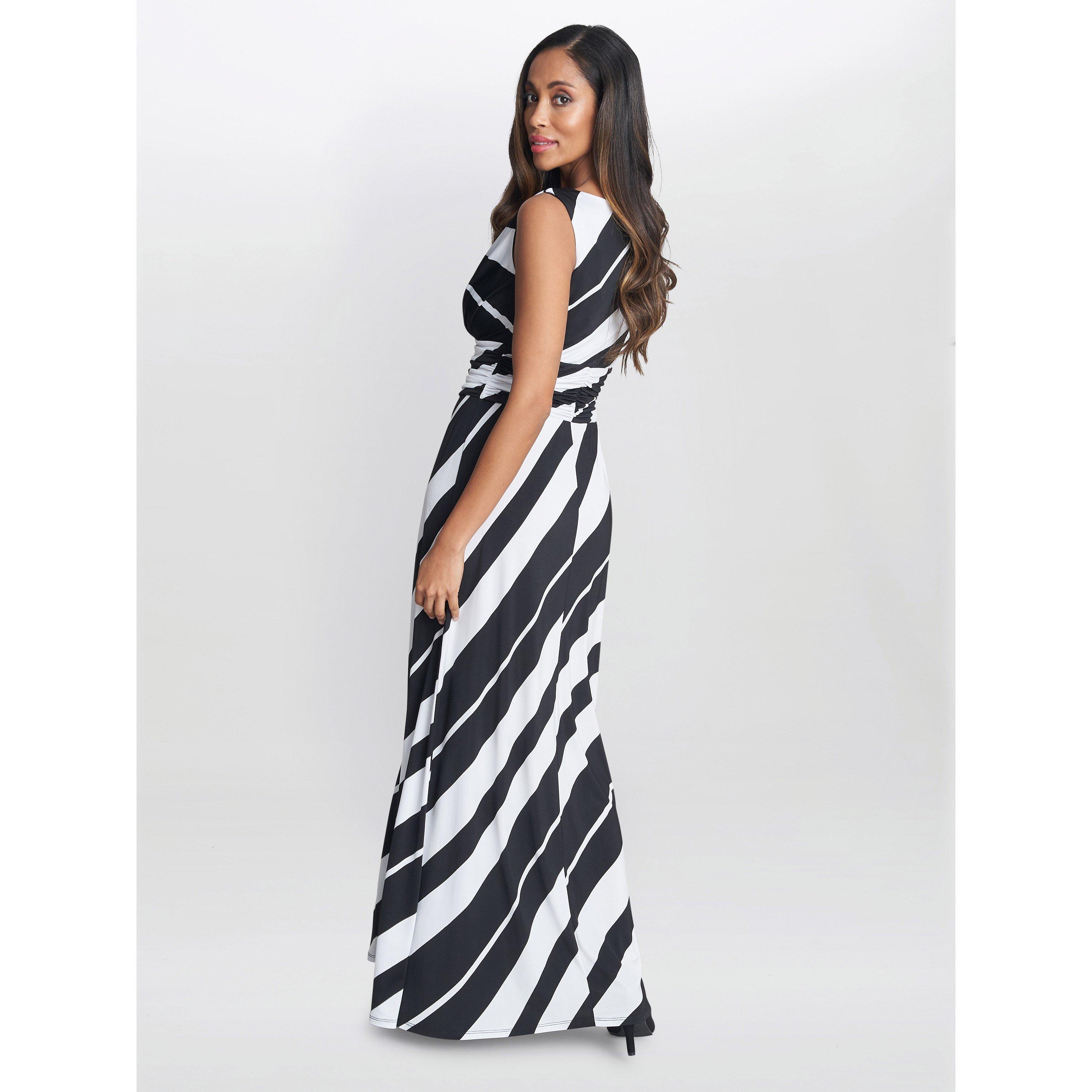 Black / White - Gina Bacconi - Lorah Jersey Maxi Dress - 2