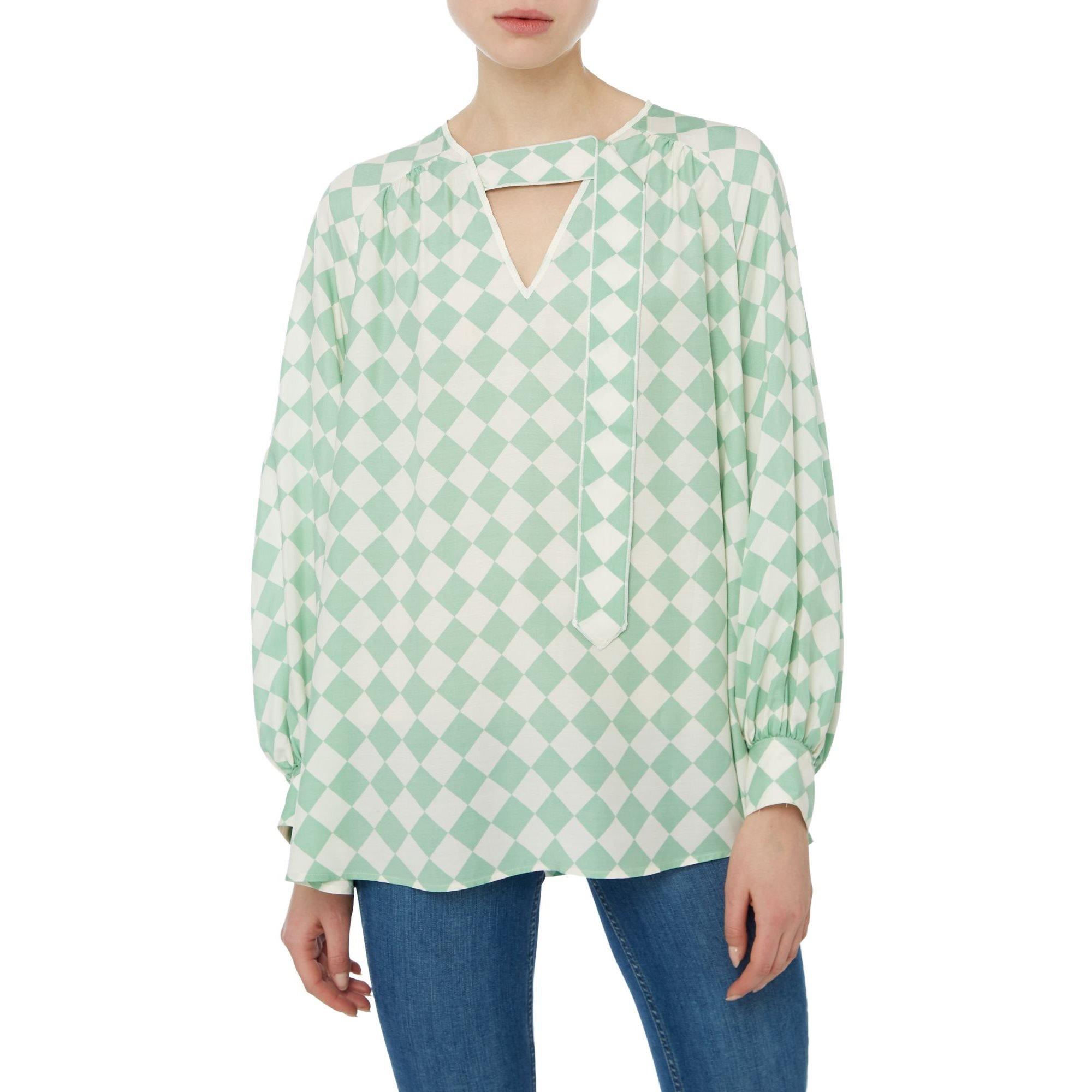 Pastel Green - Sportmax - Ora neck tie blouse - 2
