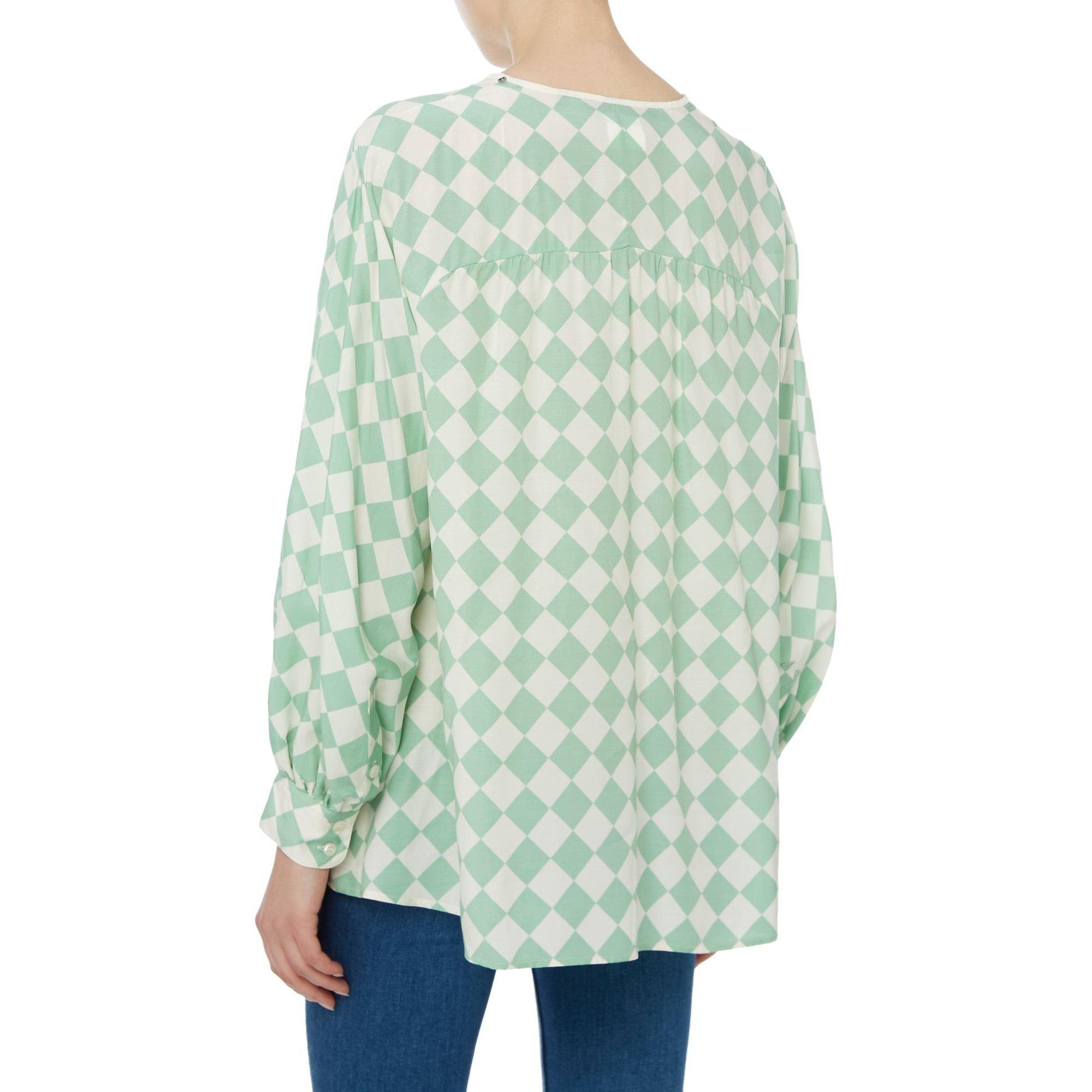 Pastel Green - Sportmax - Ora neck tie blouse - 3