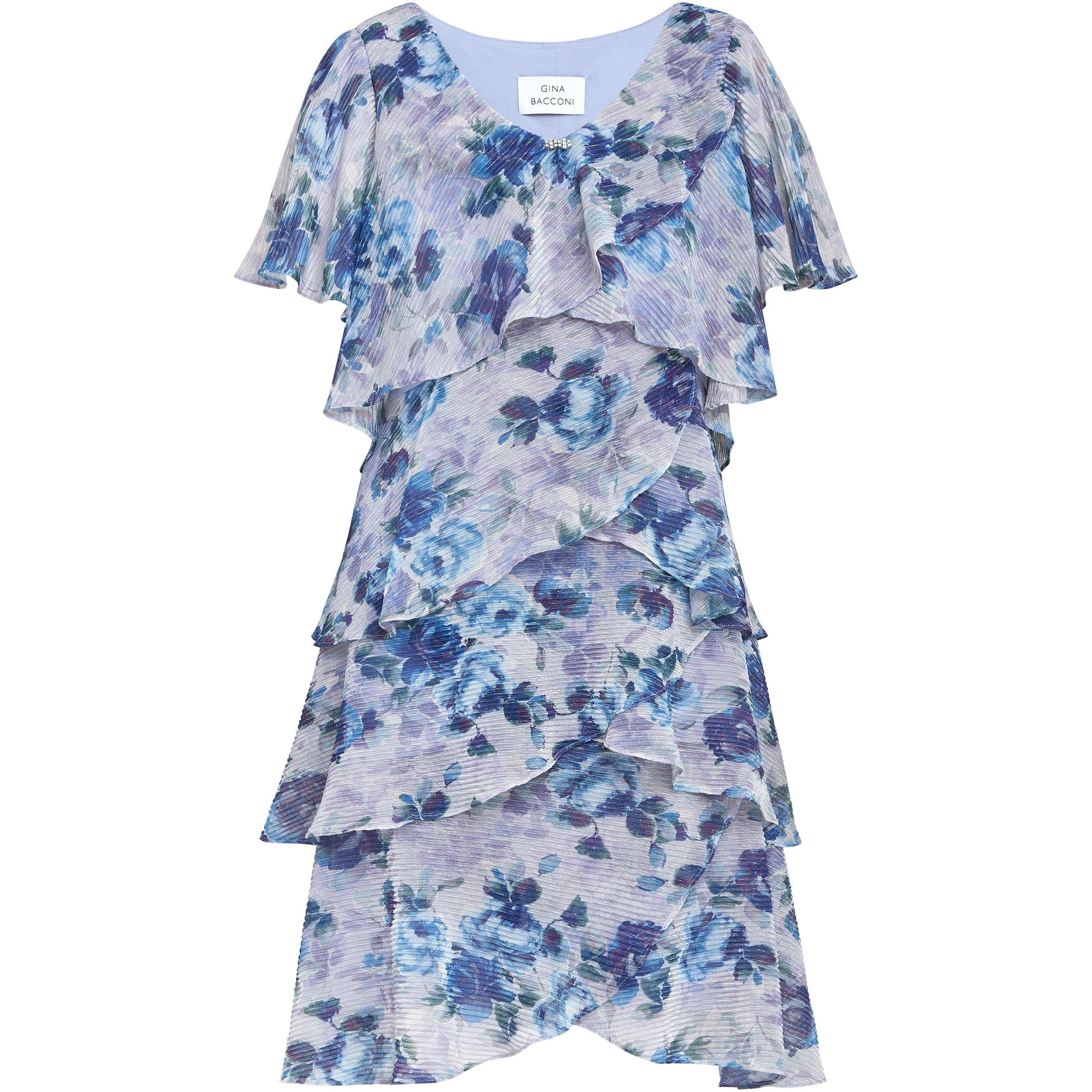 Perri - Gina Bacconi - Bridget Printed Tiered Dress With Trim - 4