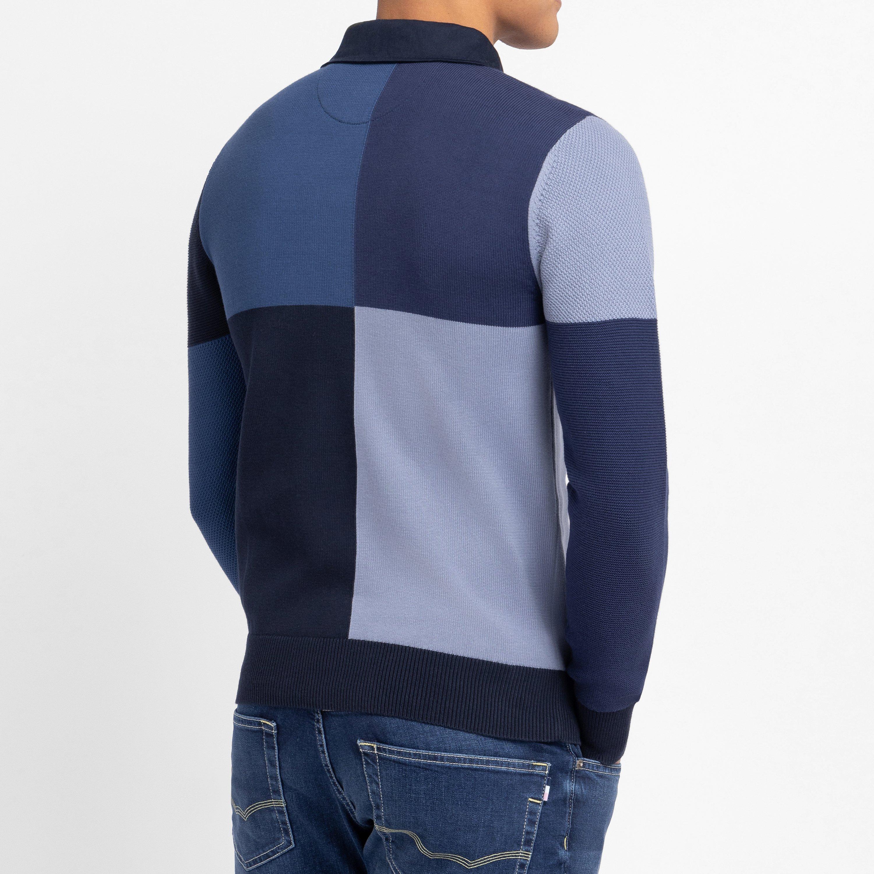 Blf1 - Eden Park - Blue colourblock jumper - 3