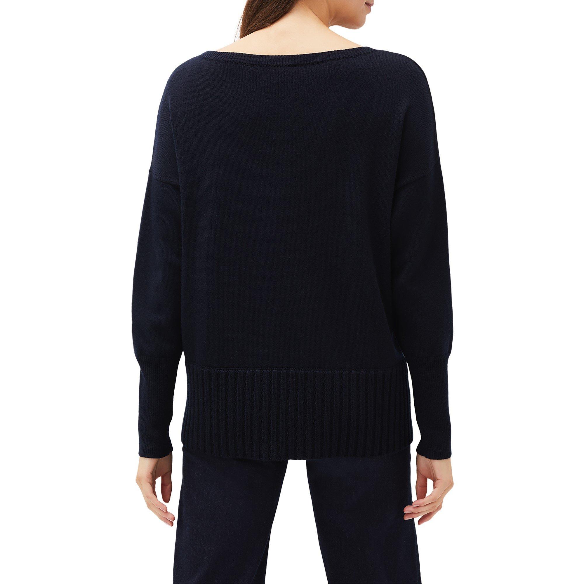 Navy - Phase Eight - Steph Wool Mix Zip Knit Jumper - 3