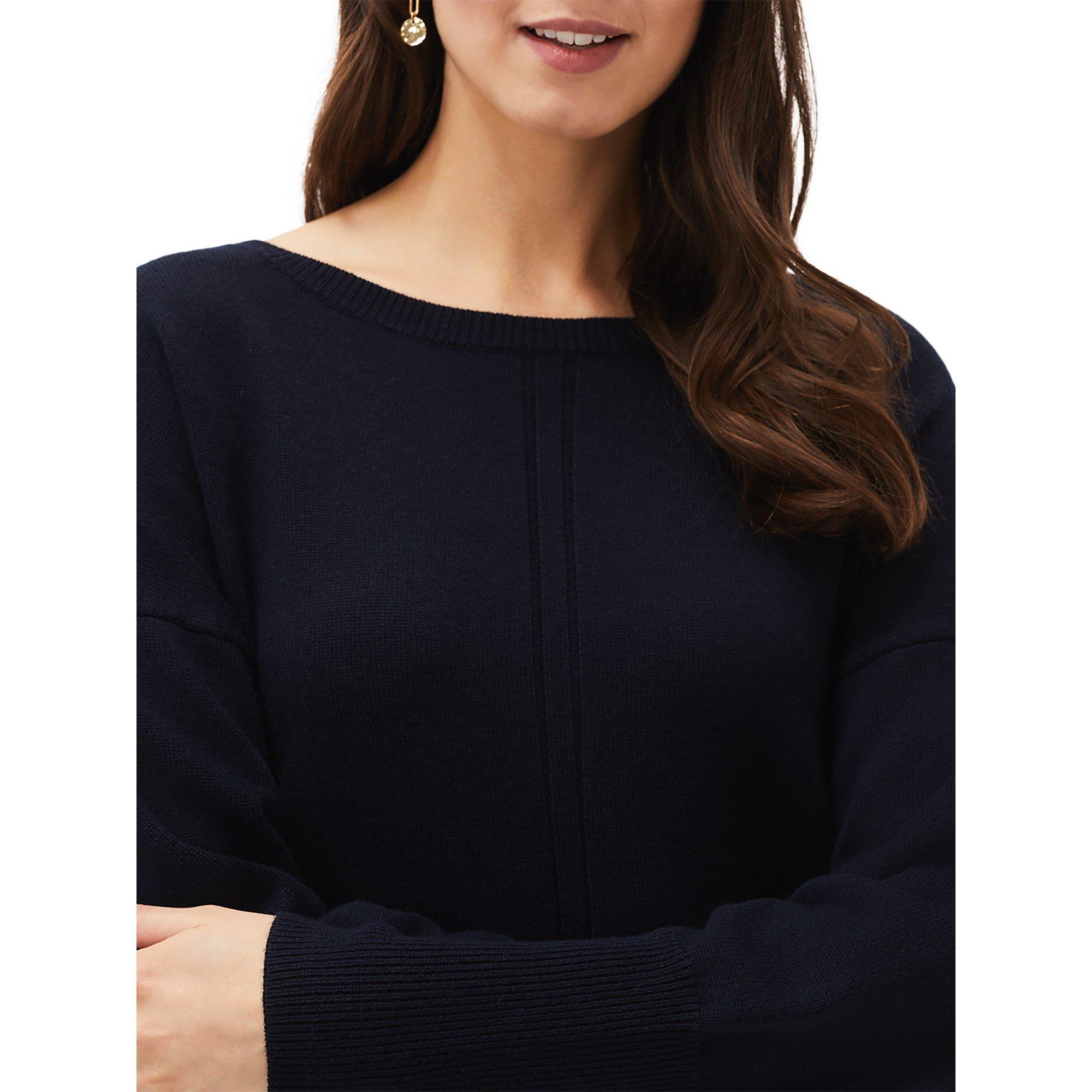 Navy - Phase Eight - Steph Wool Mix Zip Knit Jumper - 4