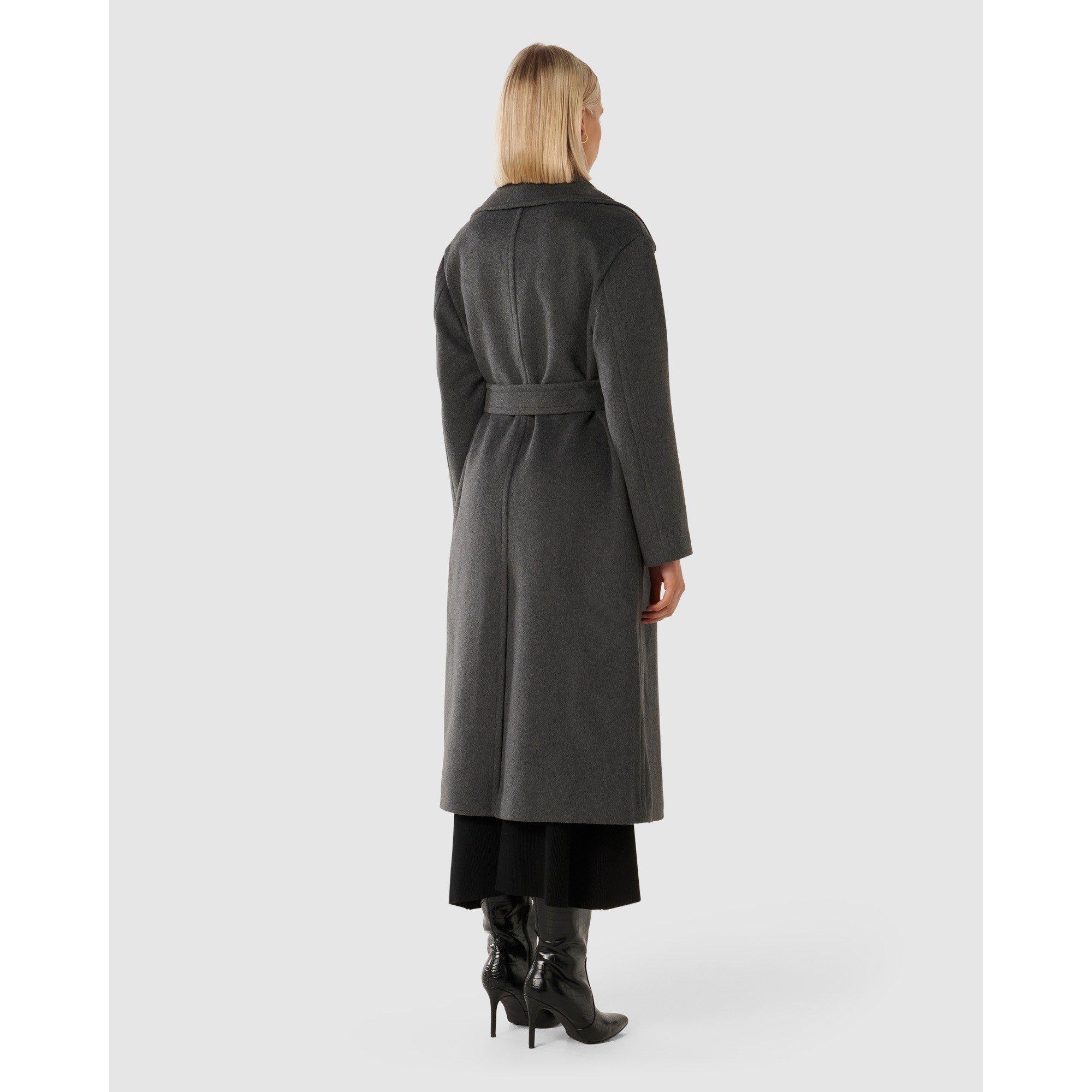 Charcoal Grey M - Forever New - Women's Priya Wrap Overcoat - 5