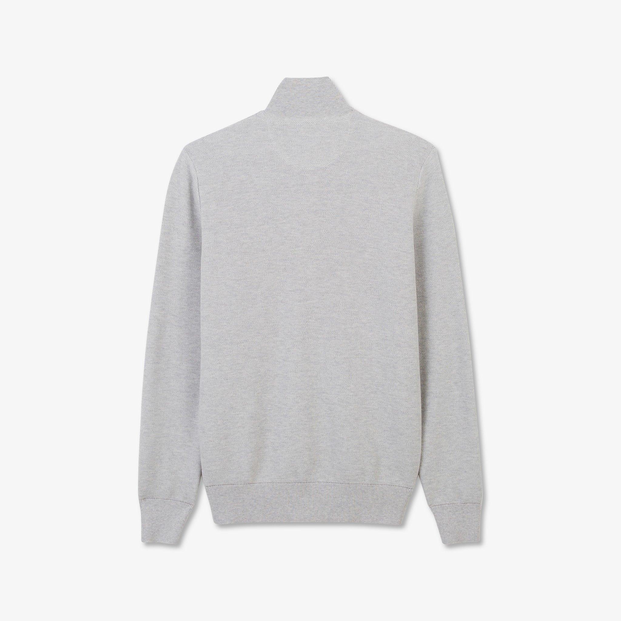 Grc7 - Eden Park - Grey seed stitch zipped cardigan - 6