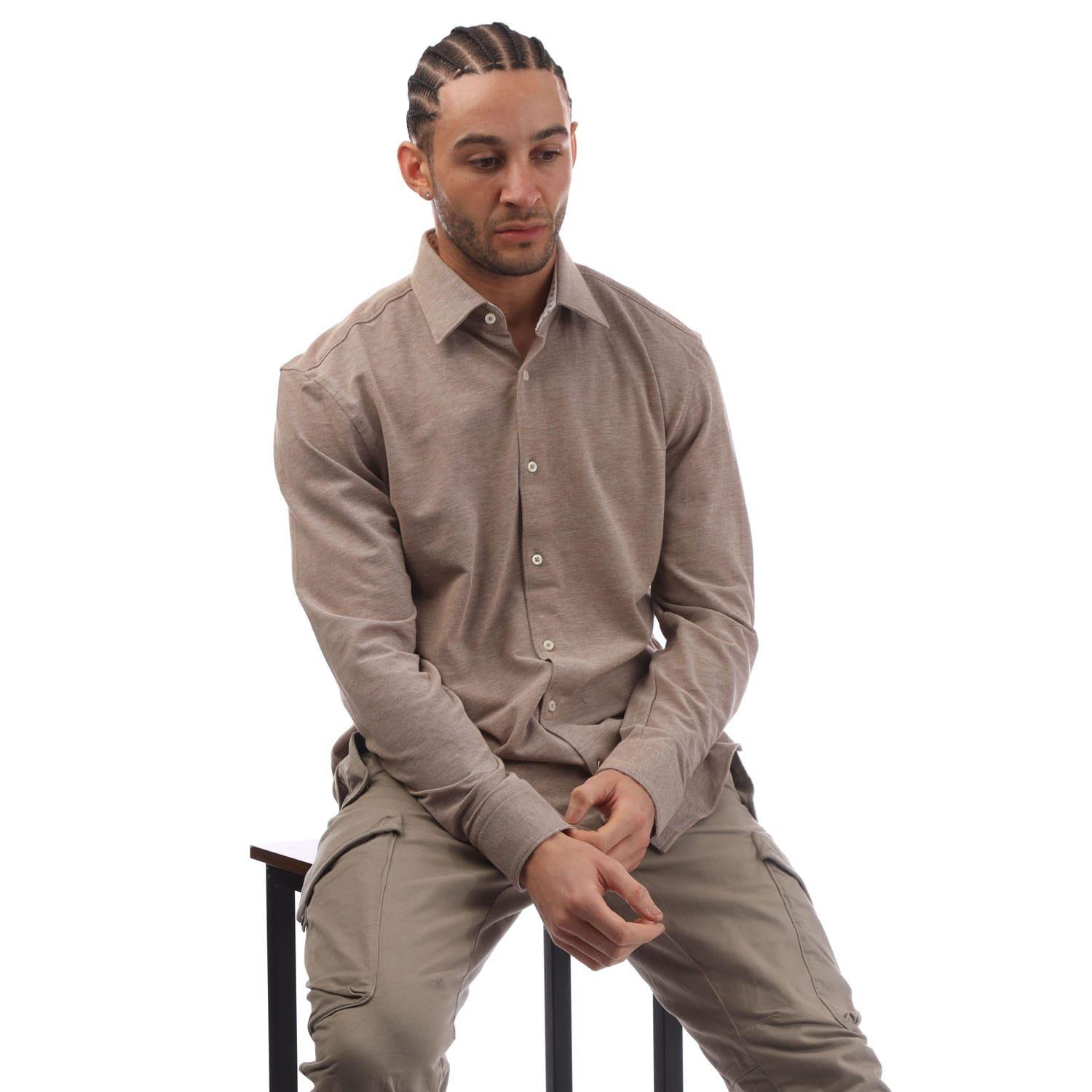 Beige - Boss - C-HAL Kent Jersey Shirt - 4