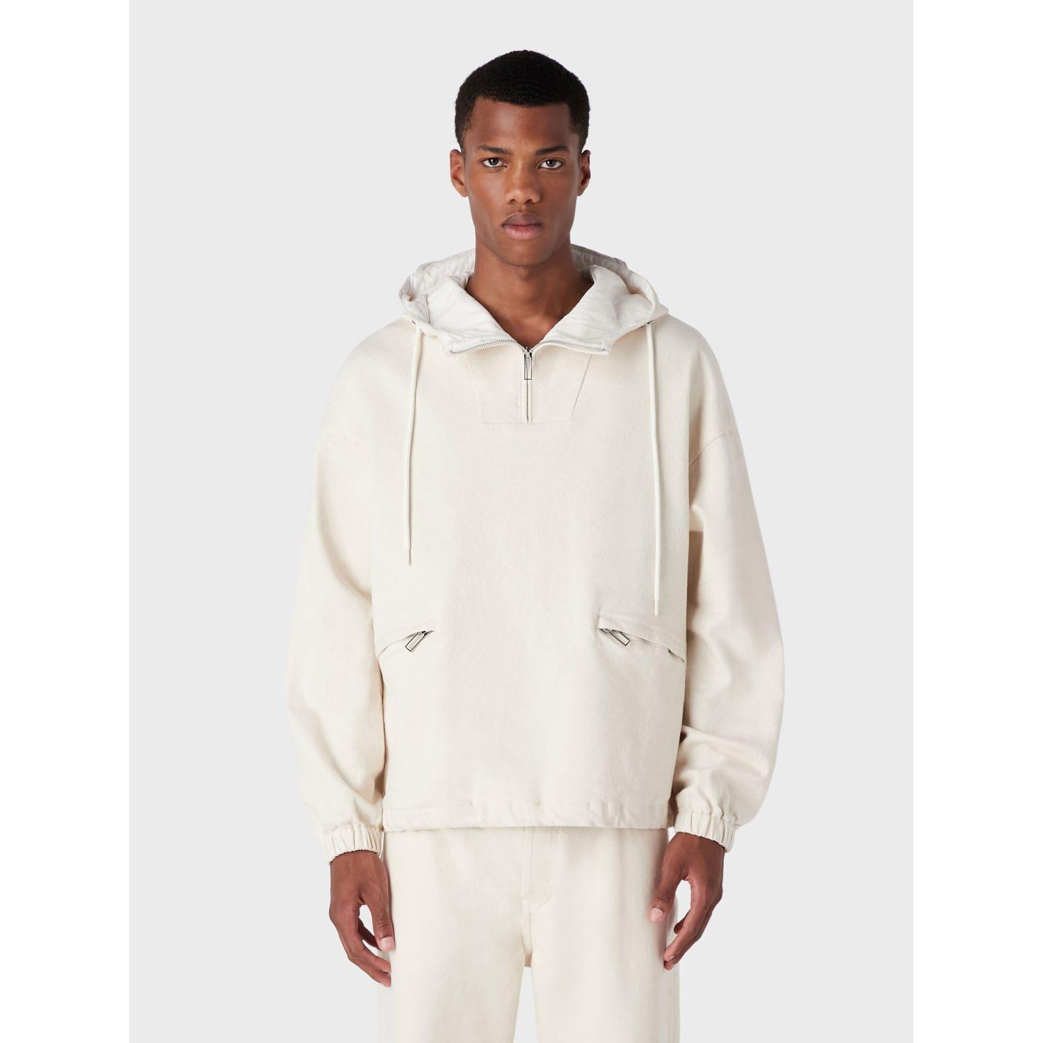 Cream - Emporio Armani - Quarter Zip Hooded Jacket - 1