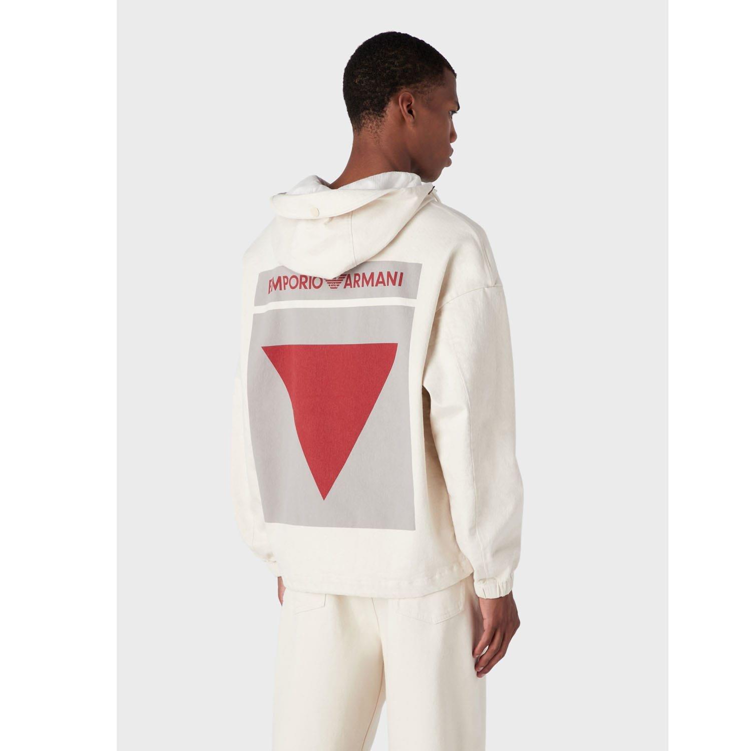 Cream - Emporio Armani - Quarter Zip Hooded Jacket - 2