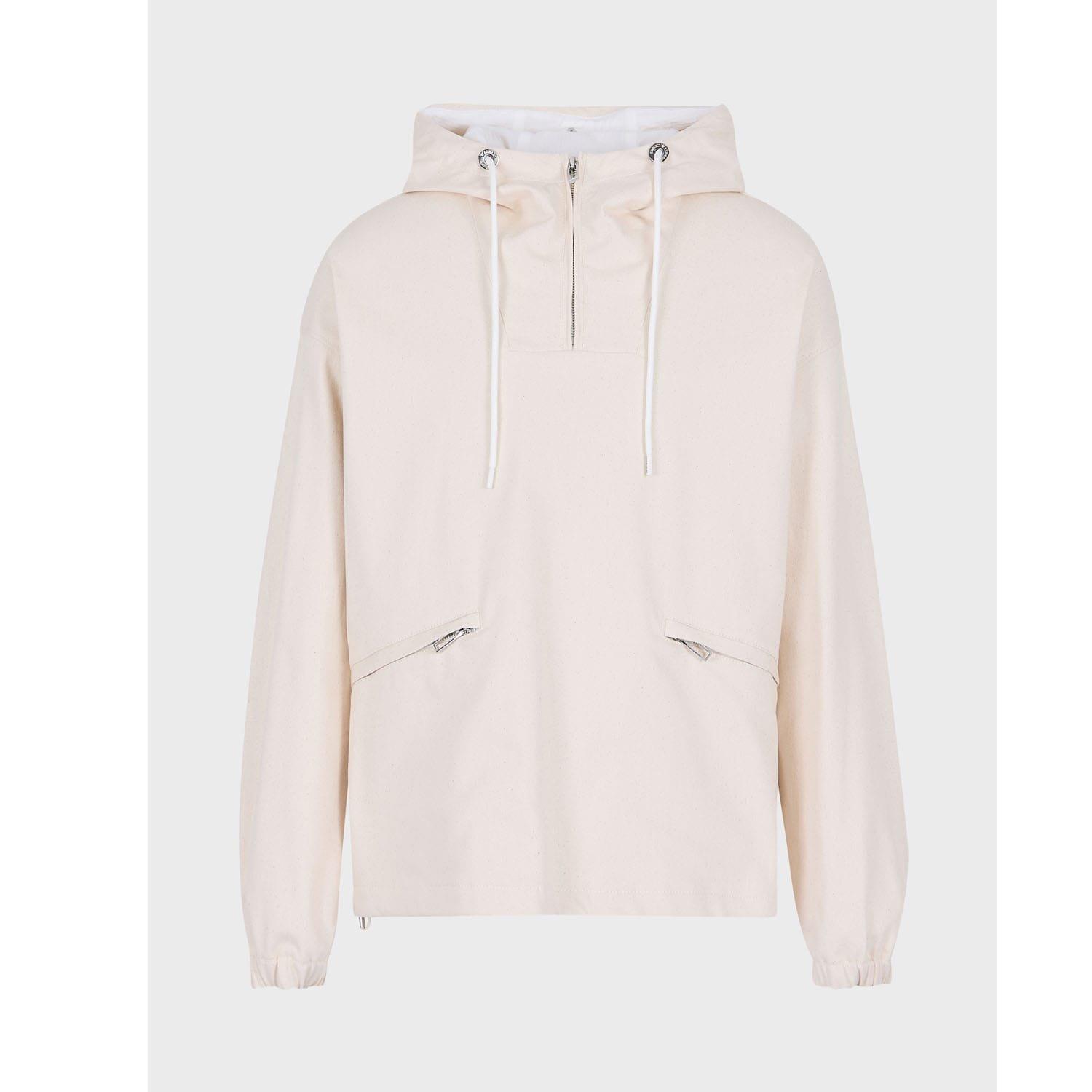 Cream - Emporio Armani - Quarter Zip Hooded Jacket - 5