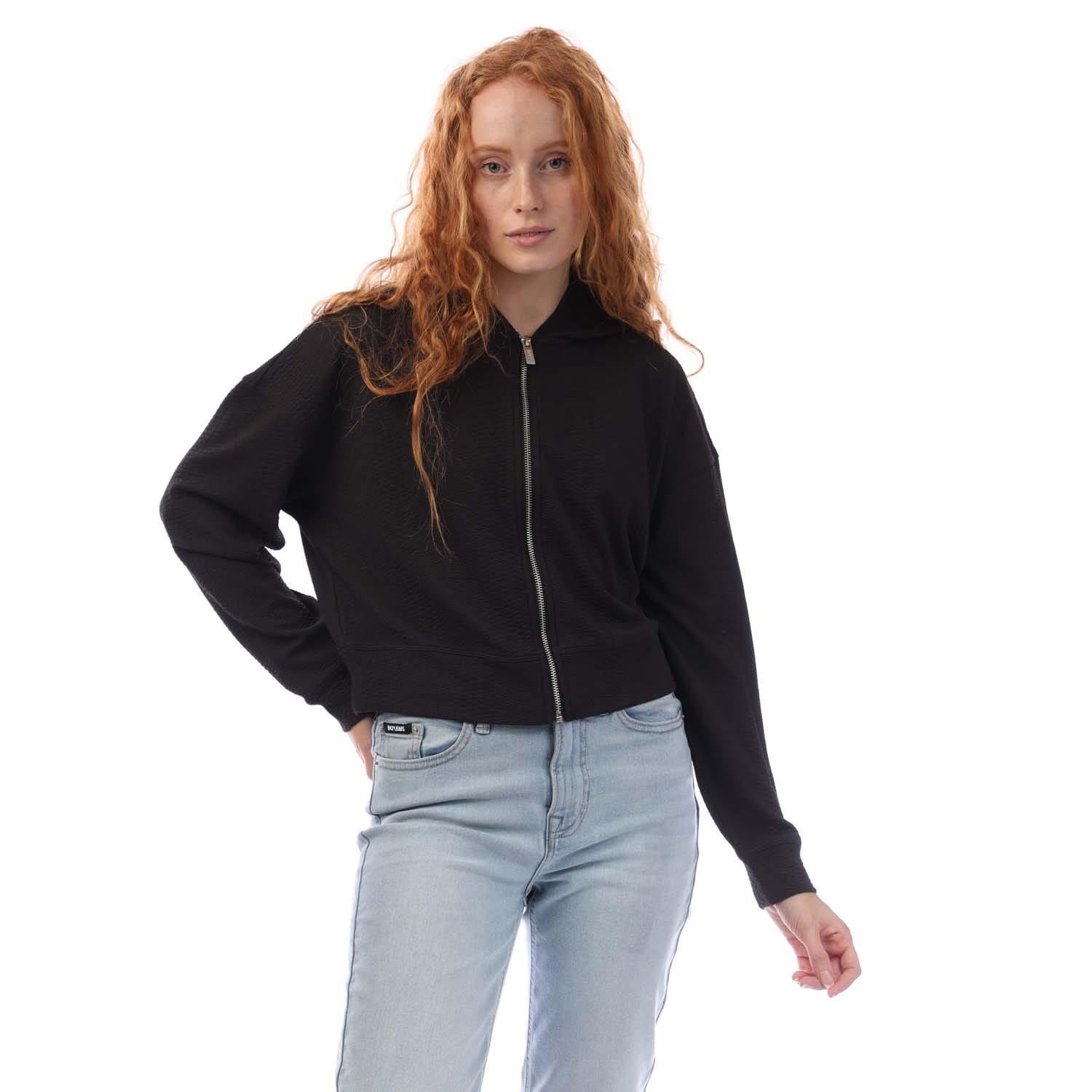 Black - DKNY - Snake Jacquard Full Zip Hoodie - 1