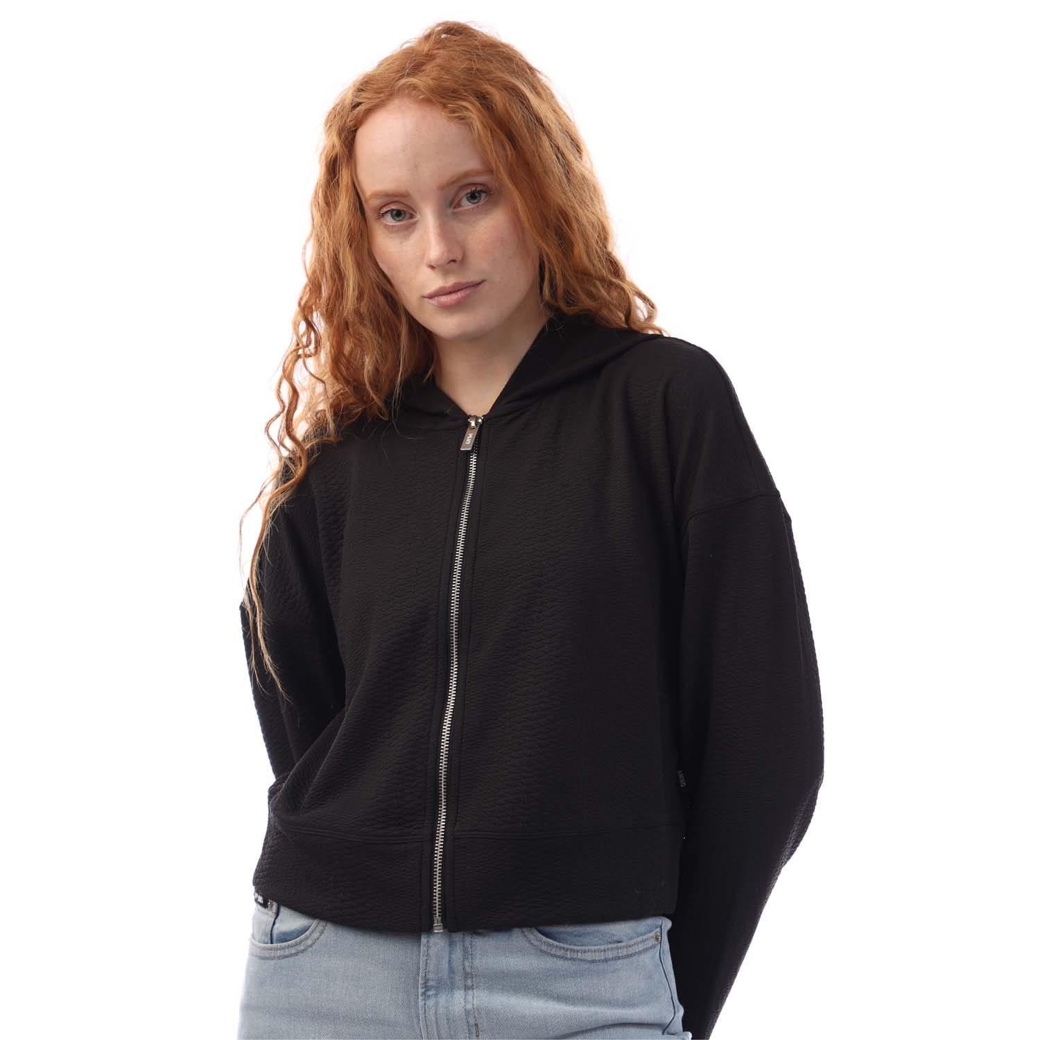 Black - DKNY - Snake Jacquard Full Zip Hoodie - 2