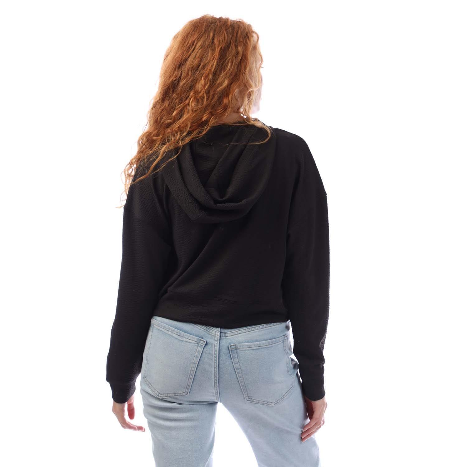 Black - DKNY - Snake Jacquard Full Zip Hoodie - 3